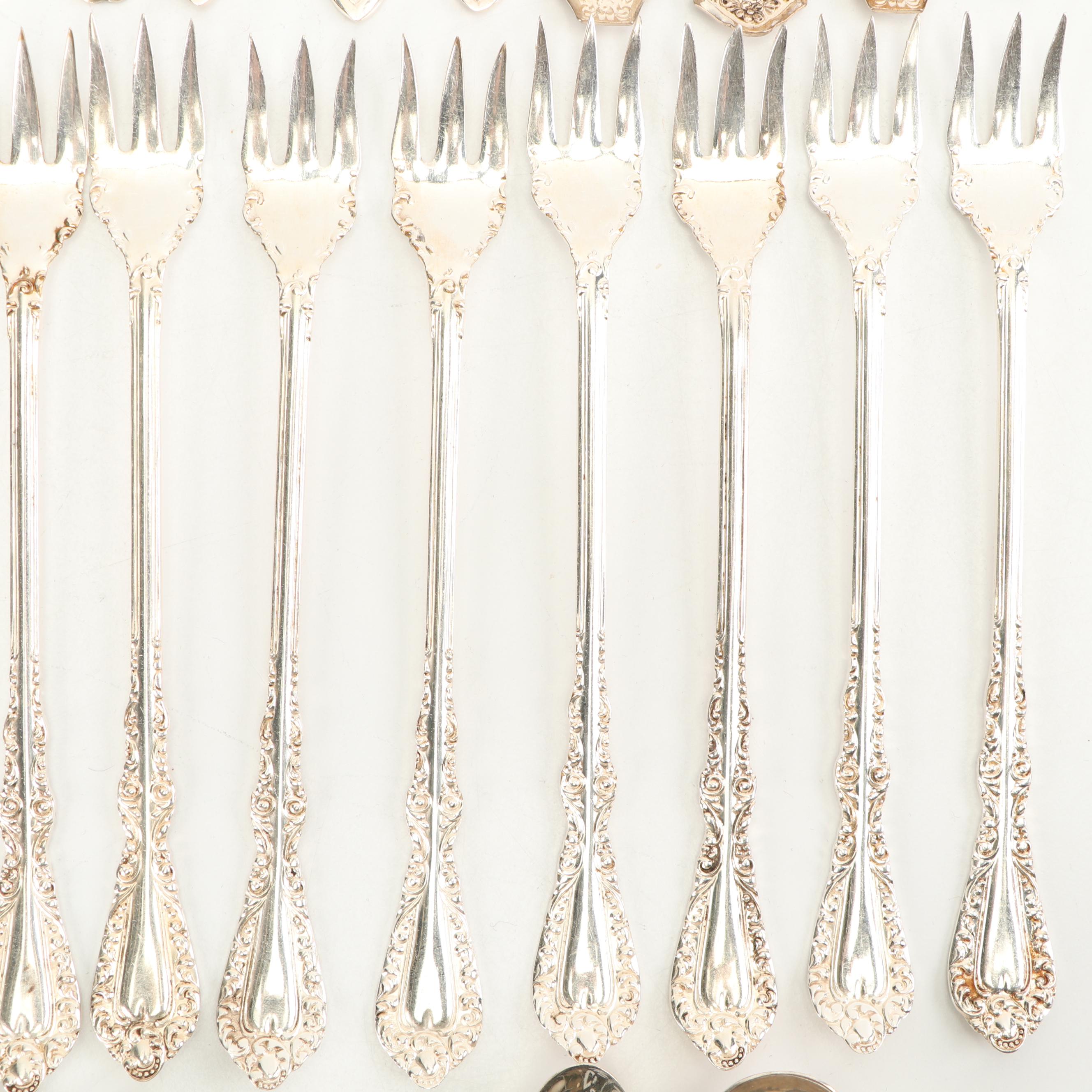 Silver Plate Cocktail Forks, Spoons, and Serving Utensils