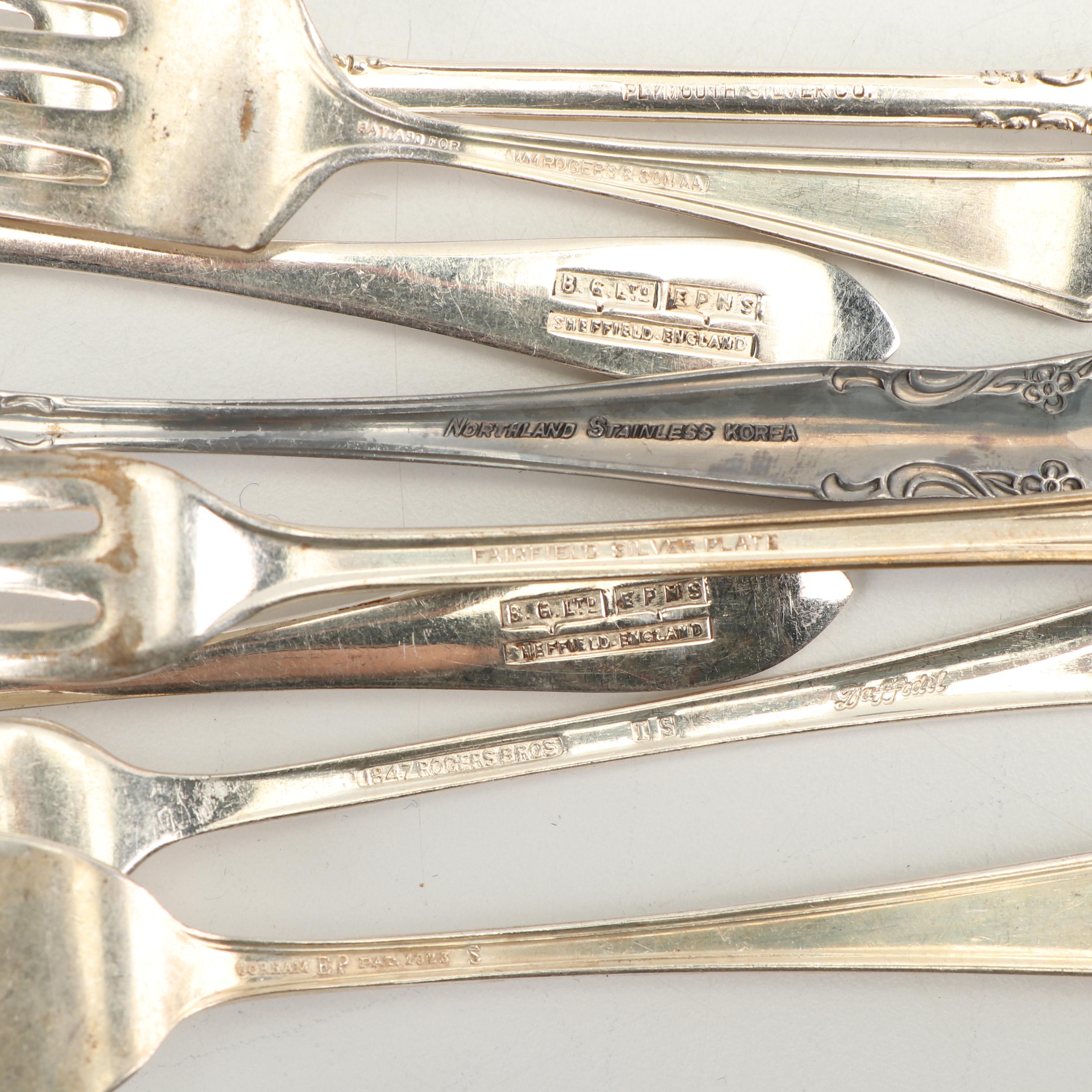 Silver Plate Cocktail Forks, Spoons, and Serving Utensils