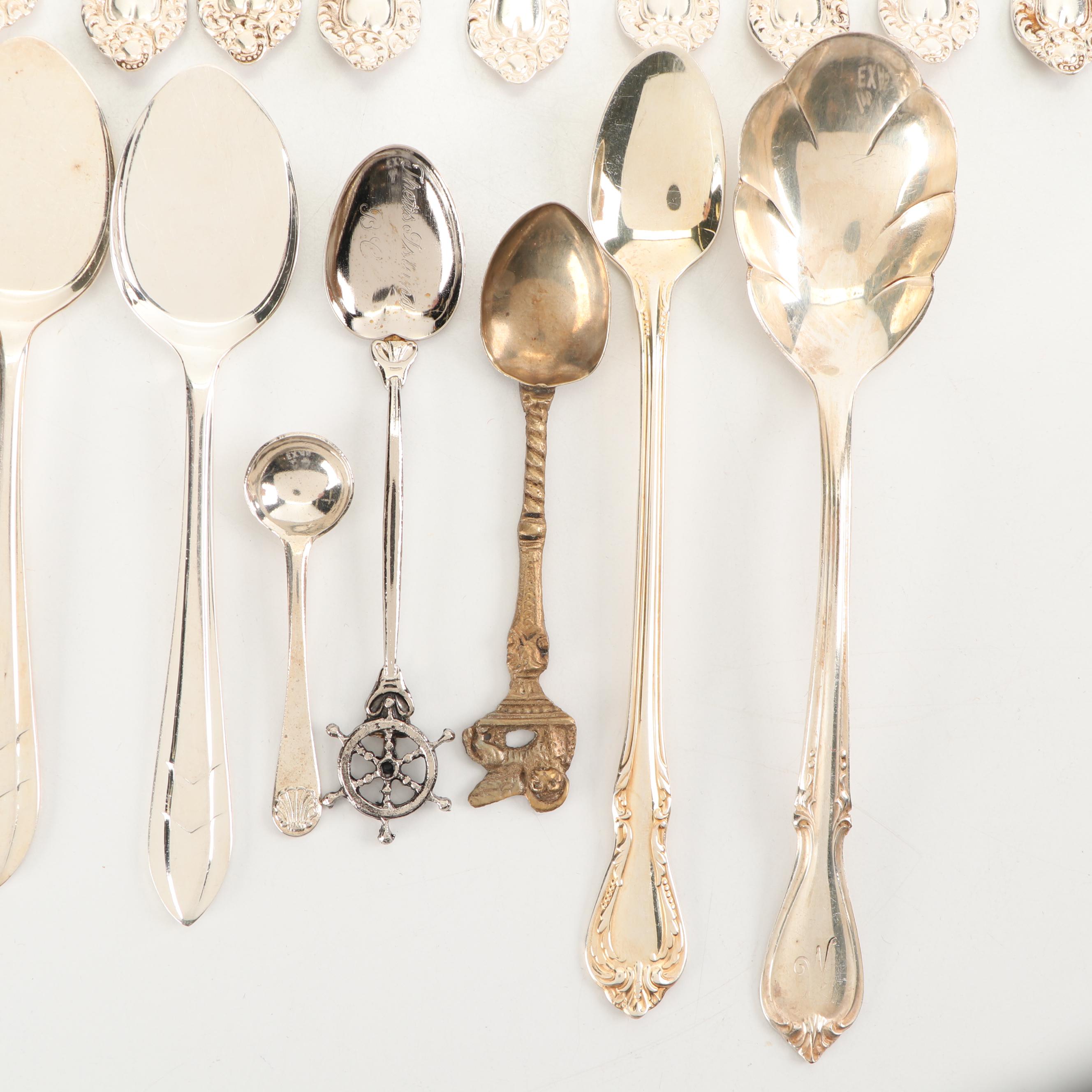Silver Plate Cocktail Forks, Spoons, and Serving Utensils