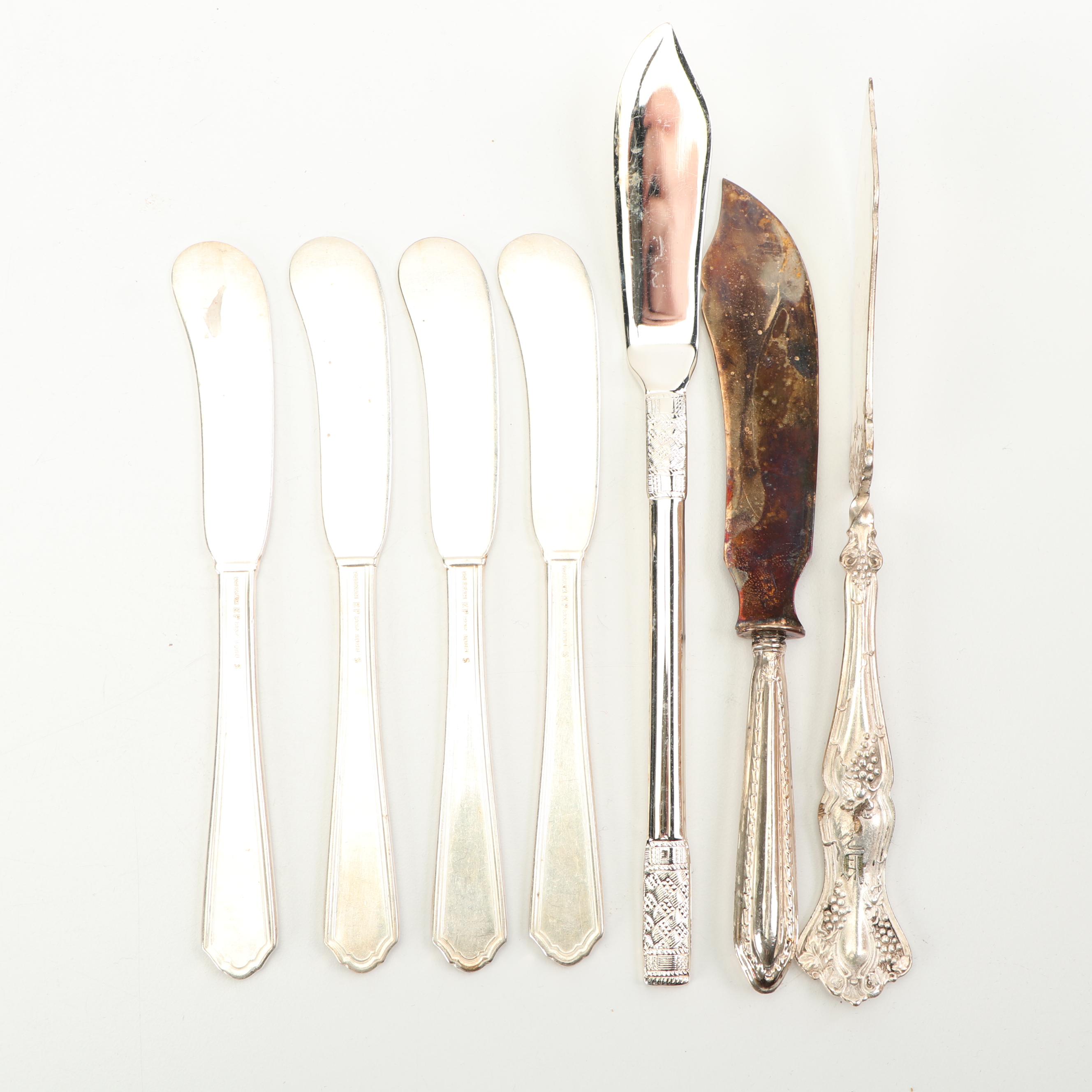 Silver Plate Cocktail Forks, Spoons, and Serving Utensils