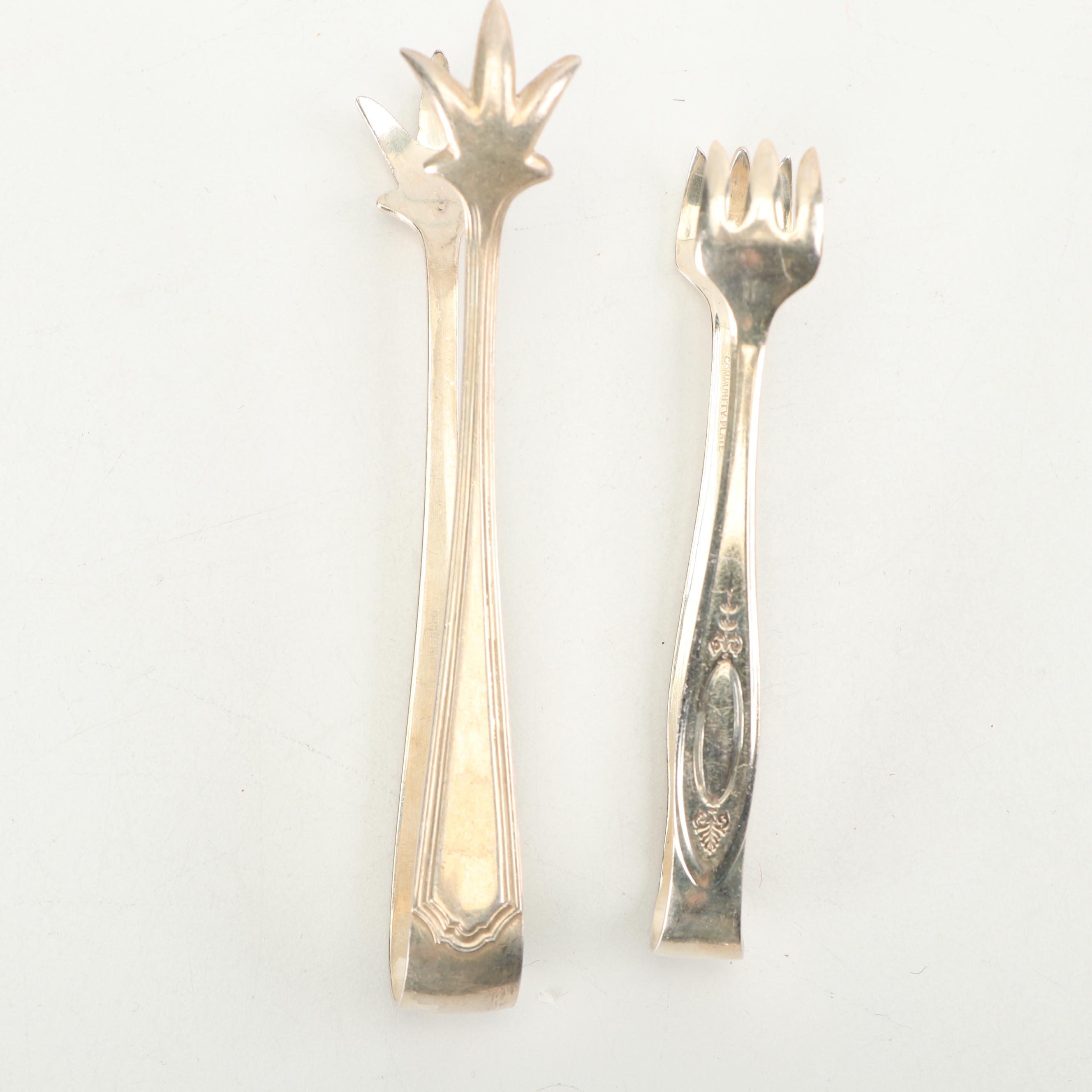 Silver Plate Cocktail Forks, Spoons, and Serving Utensils