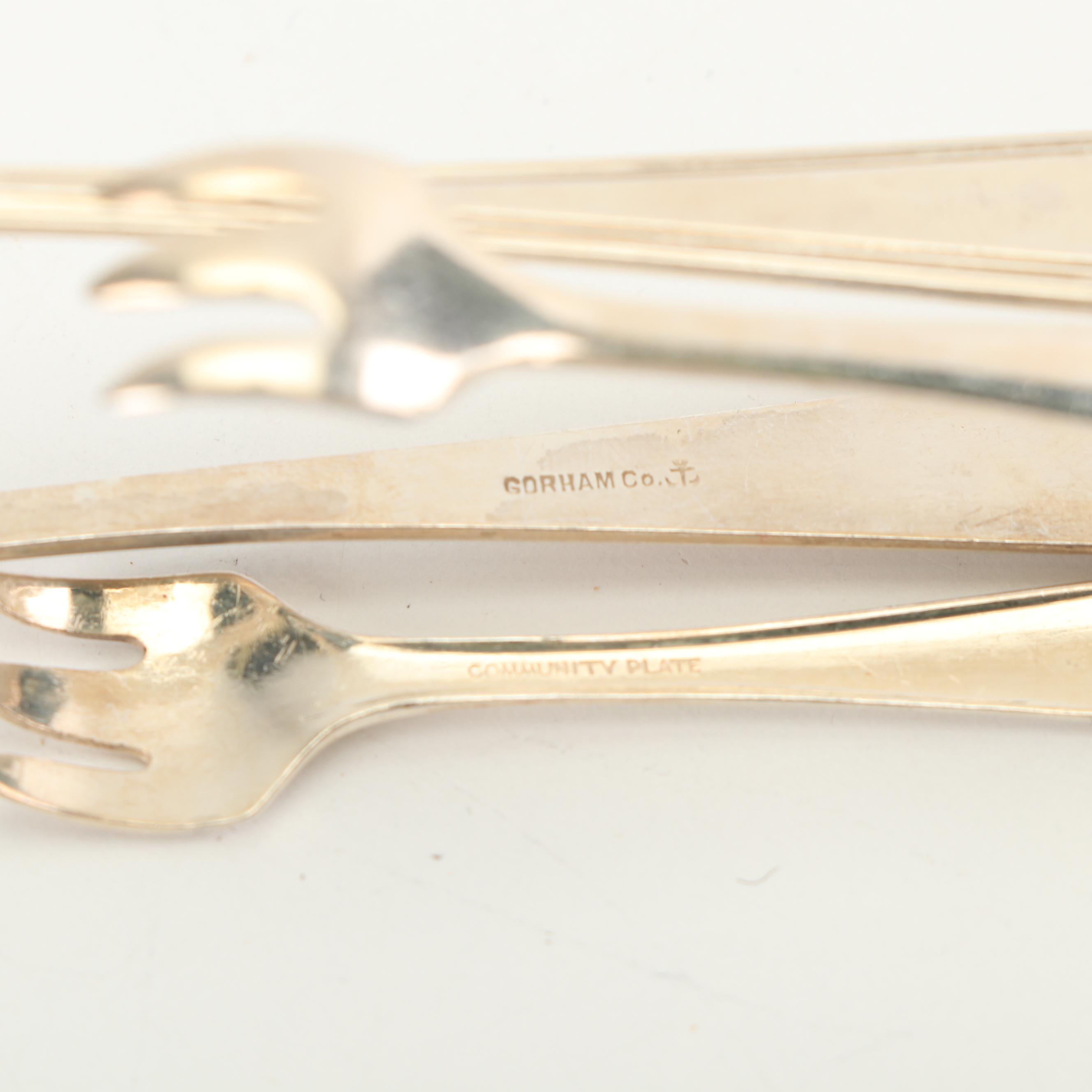 Silver Plate Cocktail Forks, Spoons, and Serving Utensils