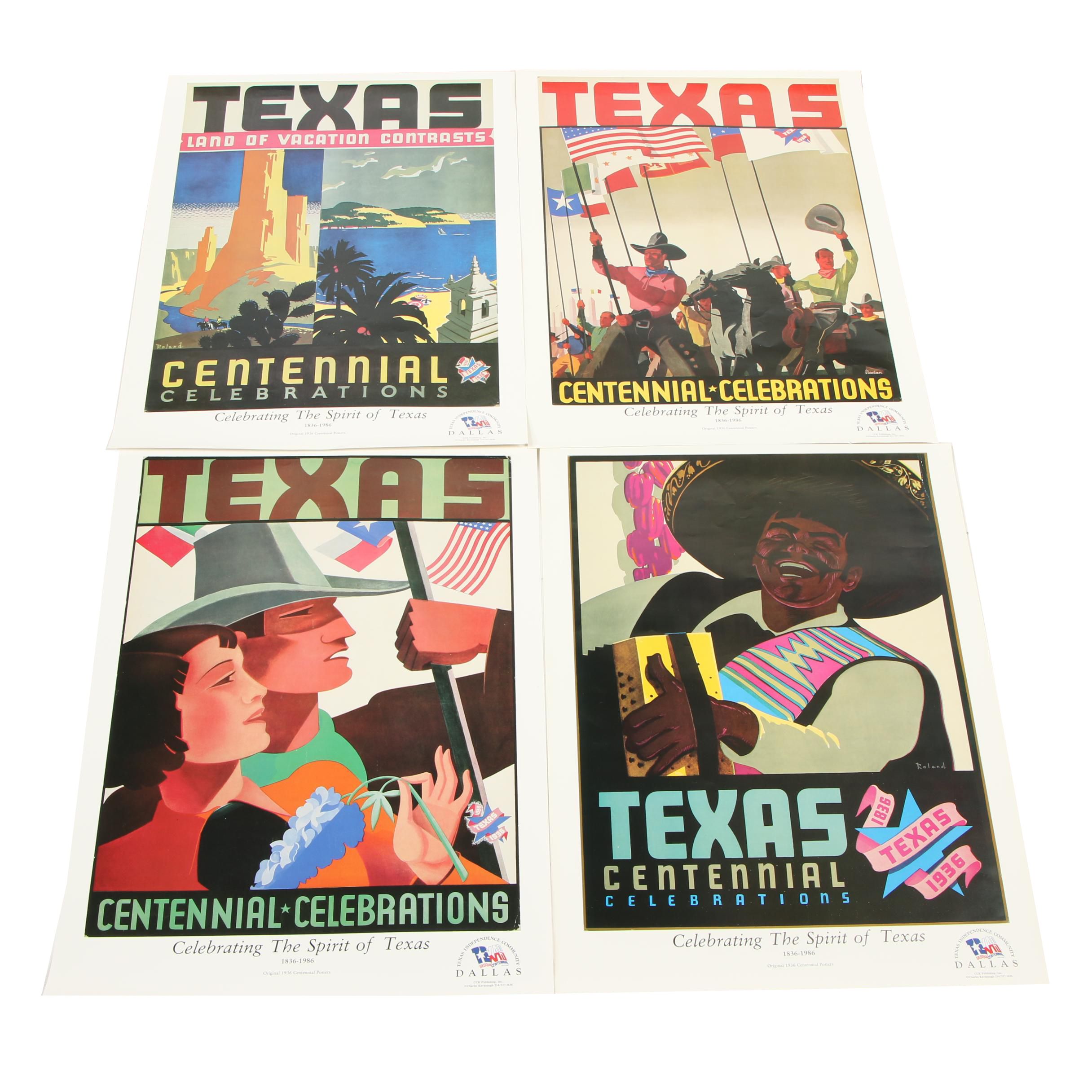 Texas Centennial Celebrations Offset Lithograph Posters, 1986