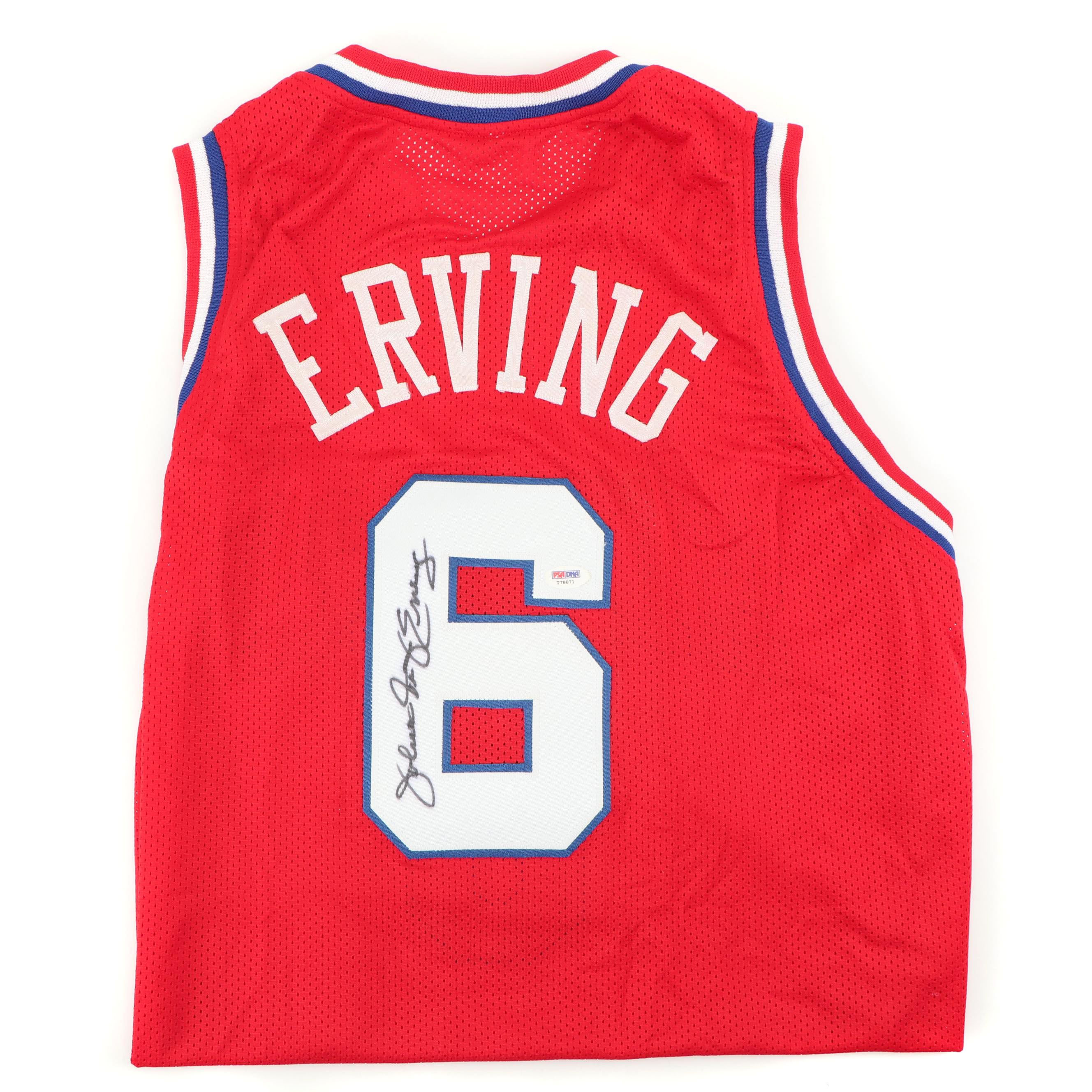 Julius "Dr. J" Erving Autographed Philadelphia 76ers Jersey - PSA/DNA COA