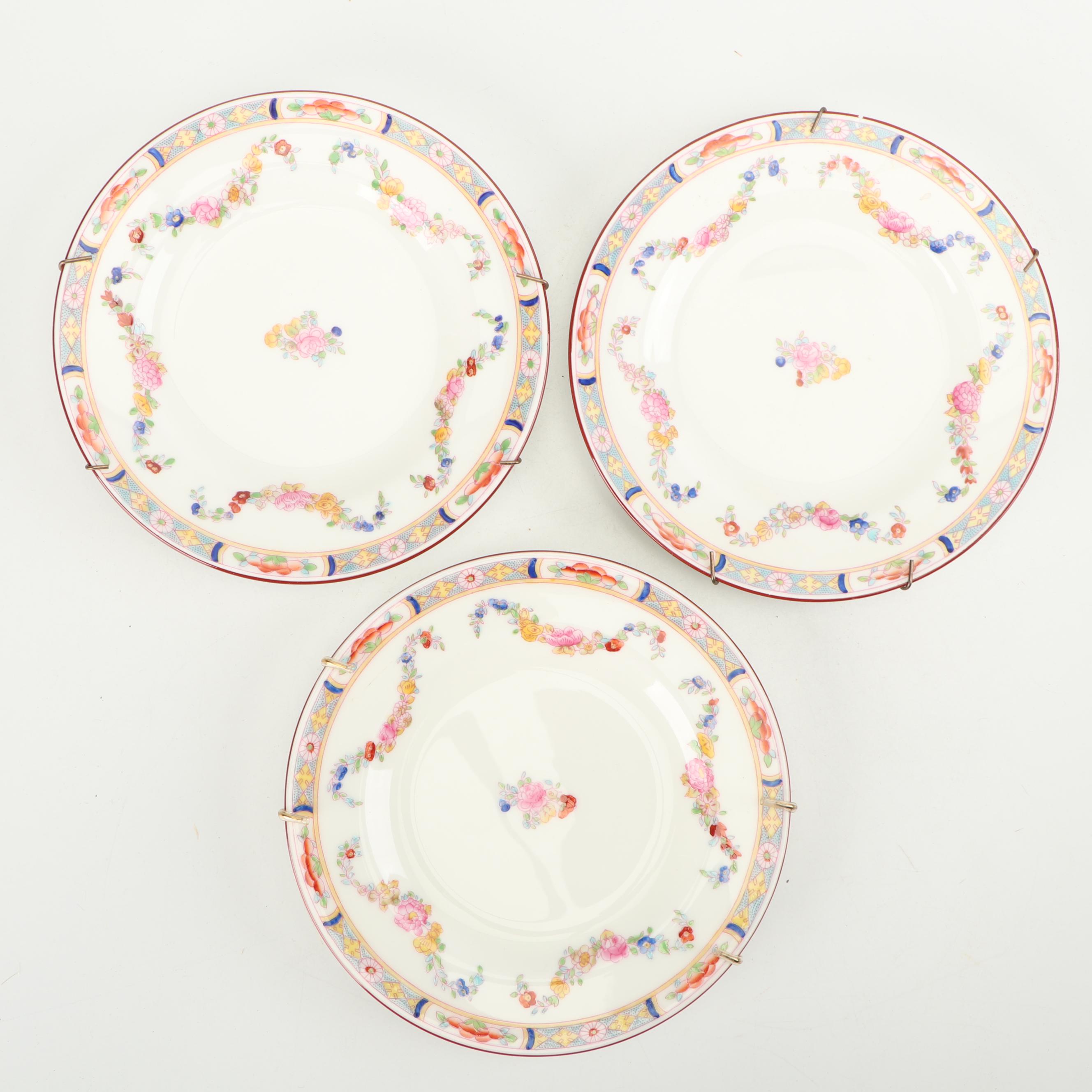 Minton "Rose" Hand-Colored Bone China Bread Plates
