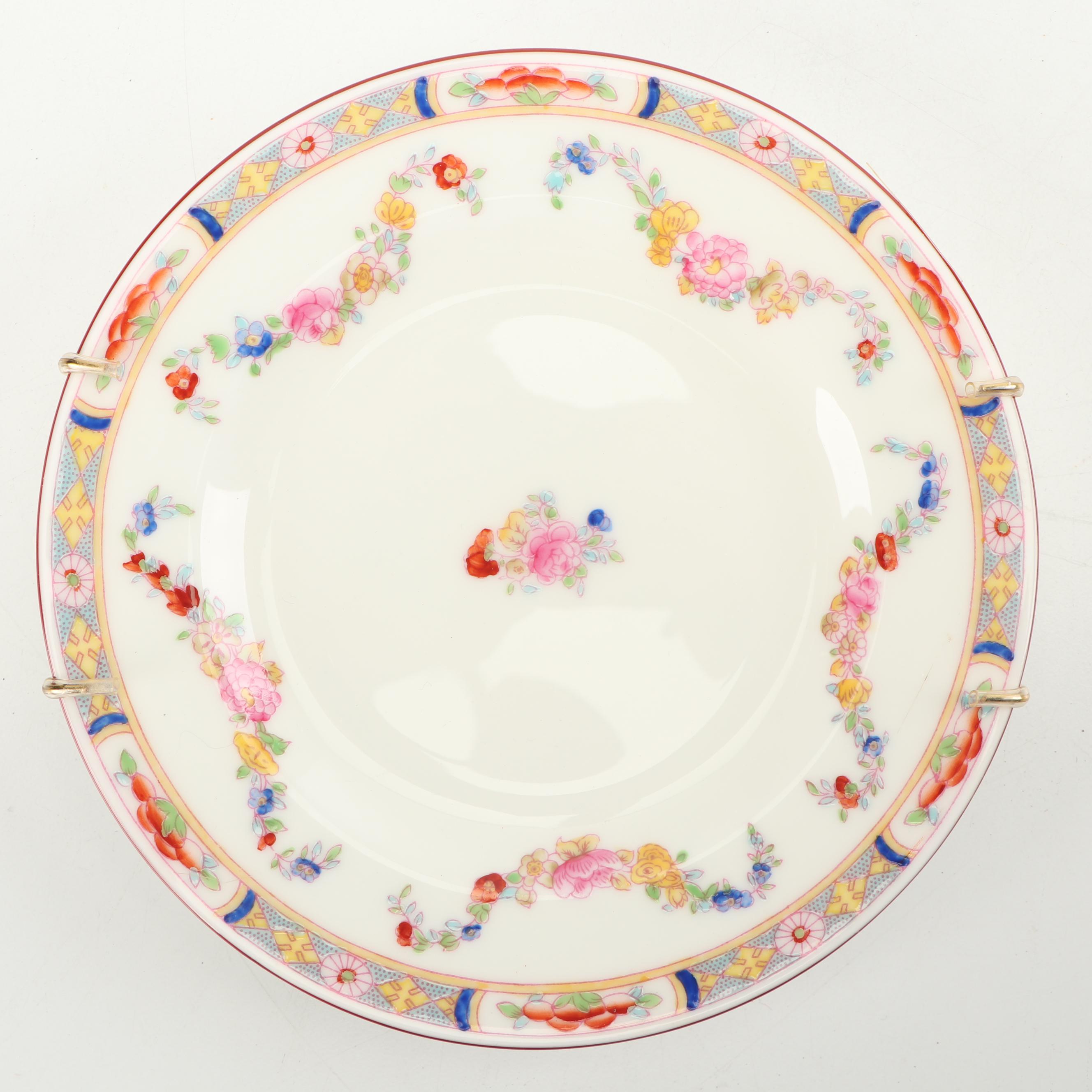 Minton "Rose" Hand-Colored Bone China Bread Plates