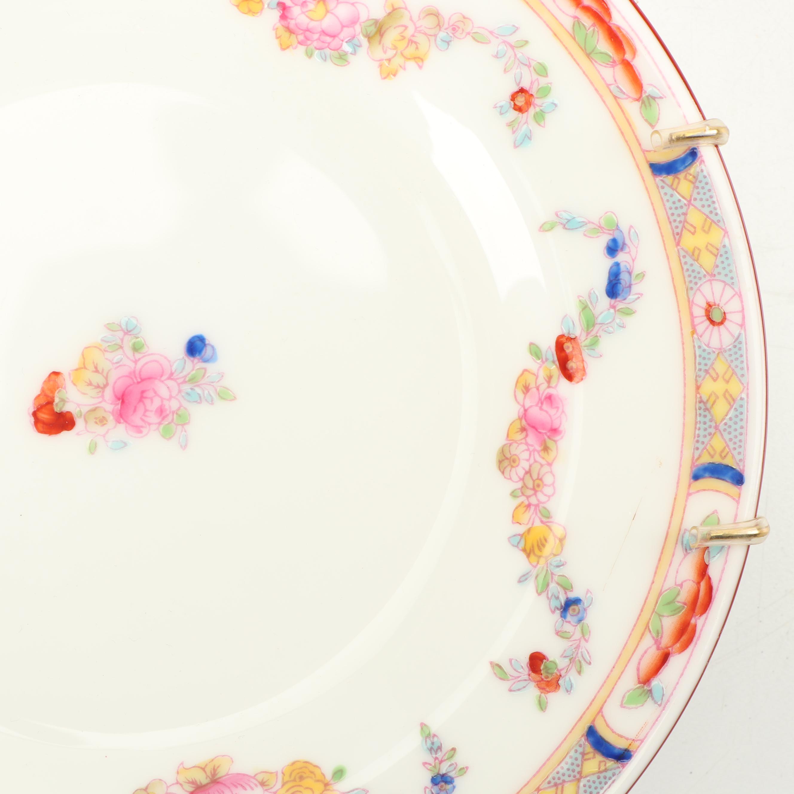 Minton "Rose" Hand-Colored Bone China Bread Plates