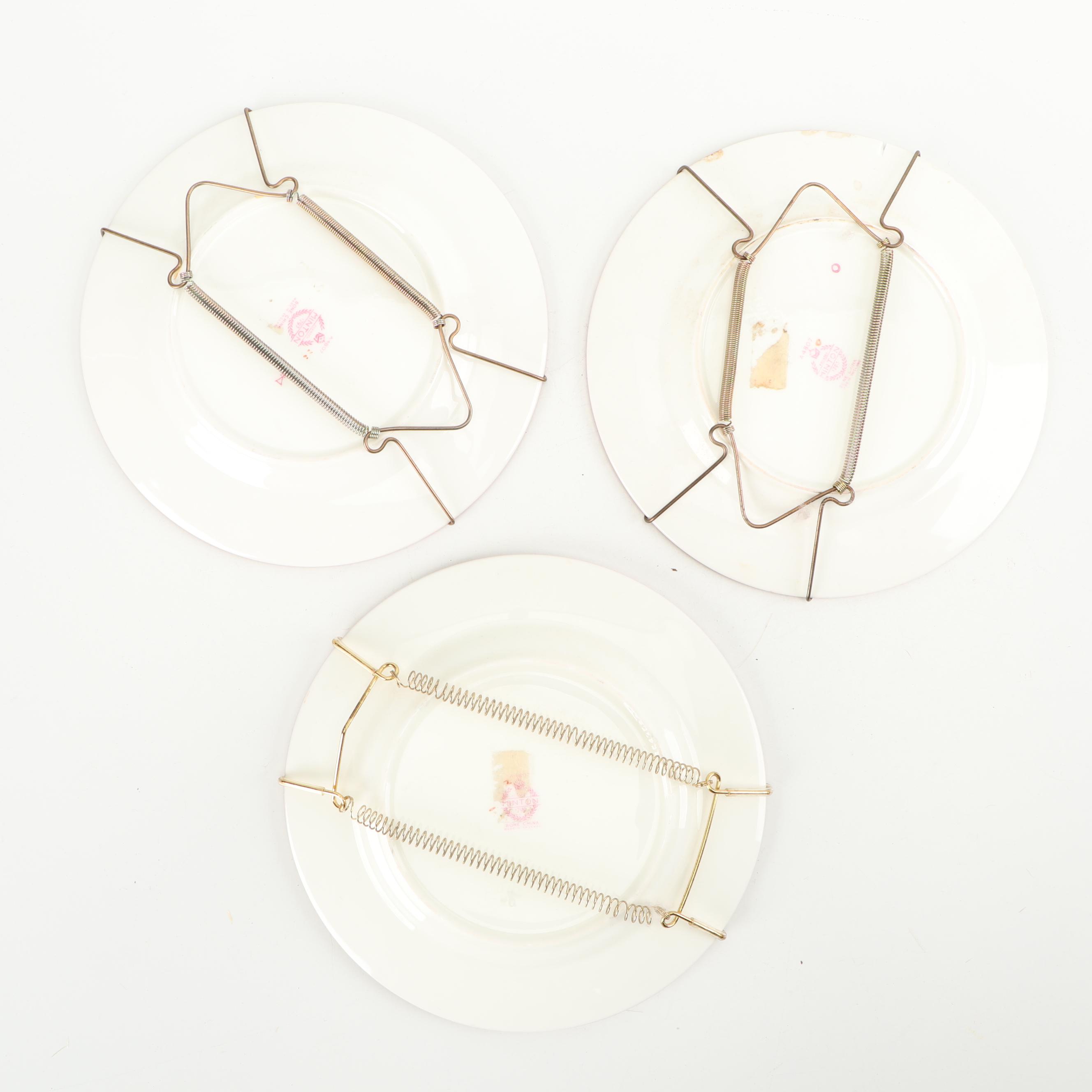 Minton "Rose" Hand-Colored Bone China Bread Plates