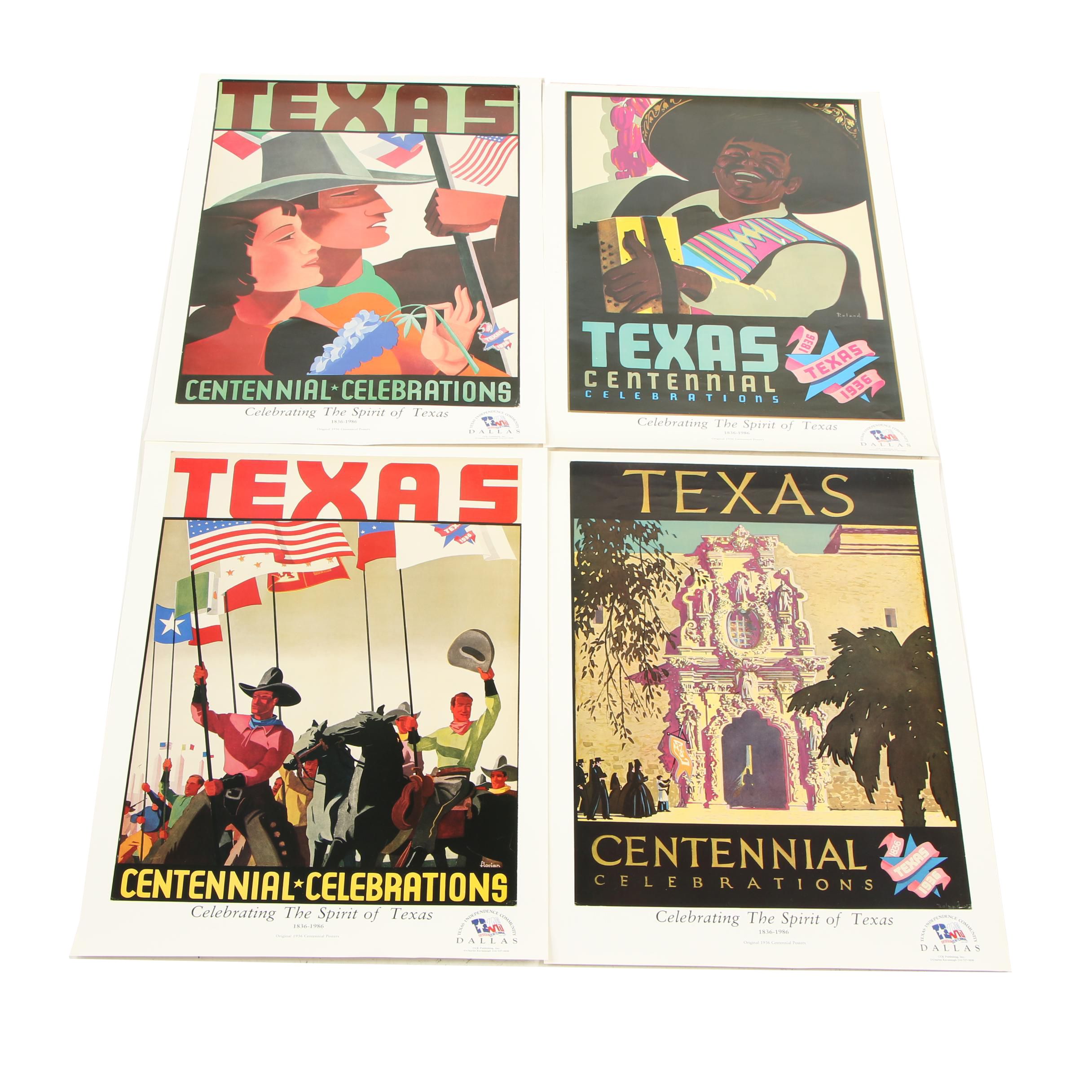 Texas Centennial Celebrations Offset Lithograph Posters, 1986