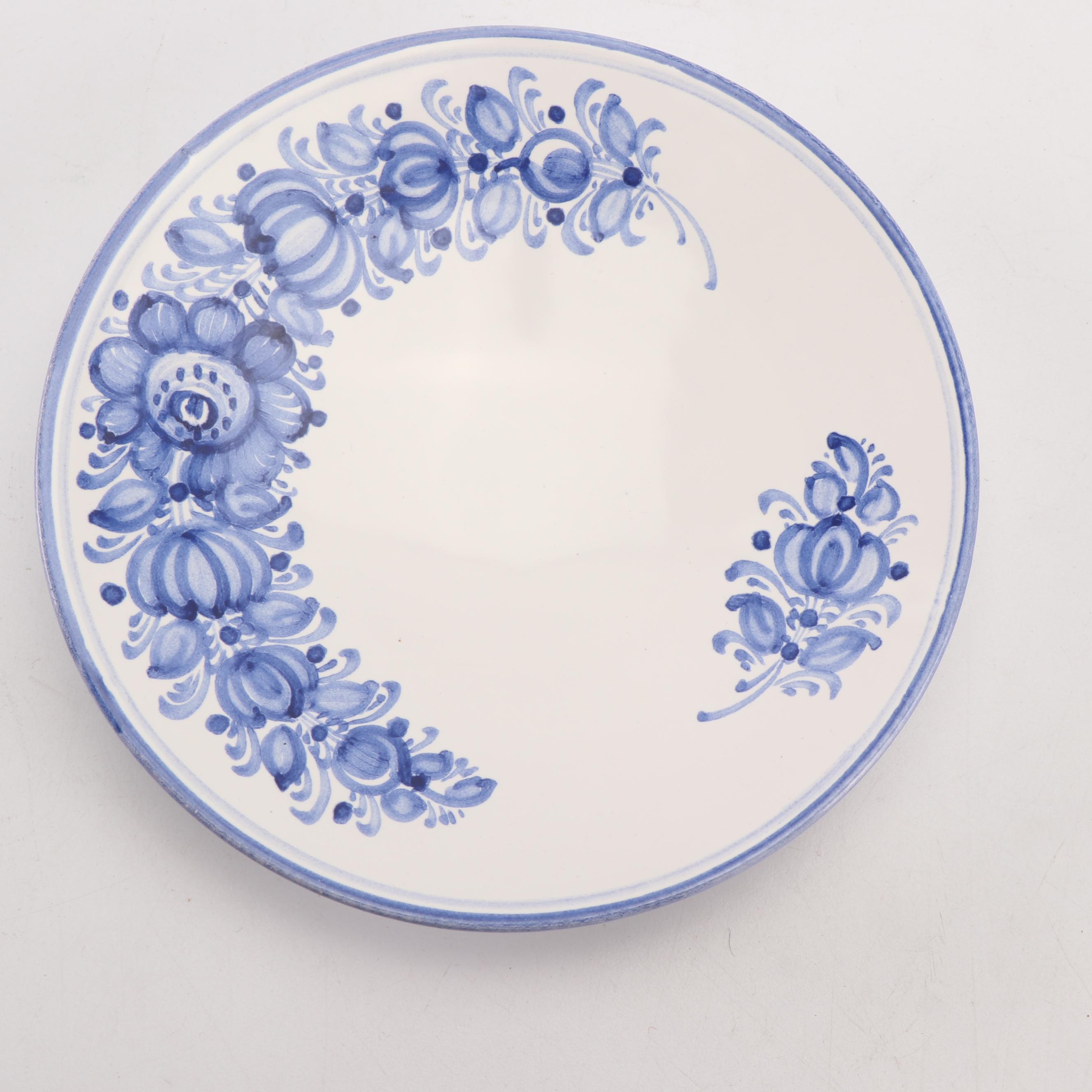 Modra Blue and White Hand-Painted Cups and Saucers