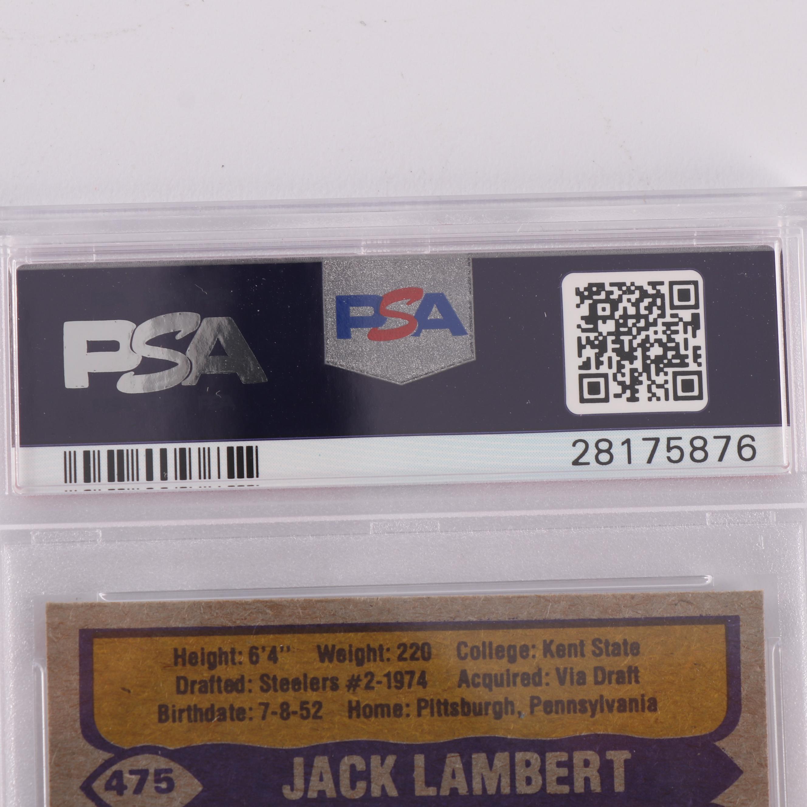 1979 Topps Jack Lambert and NFL Passing Leaders Football Cards - PSA Graded