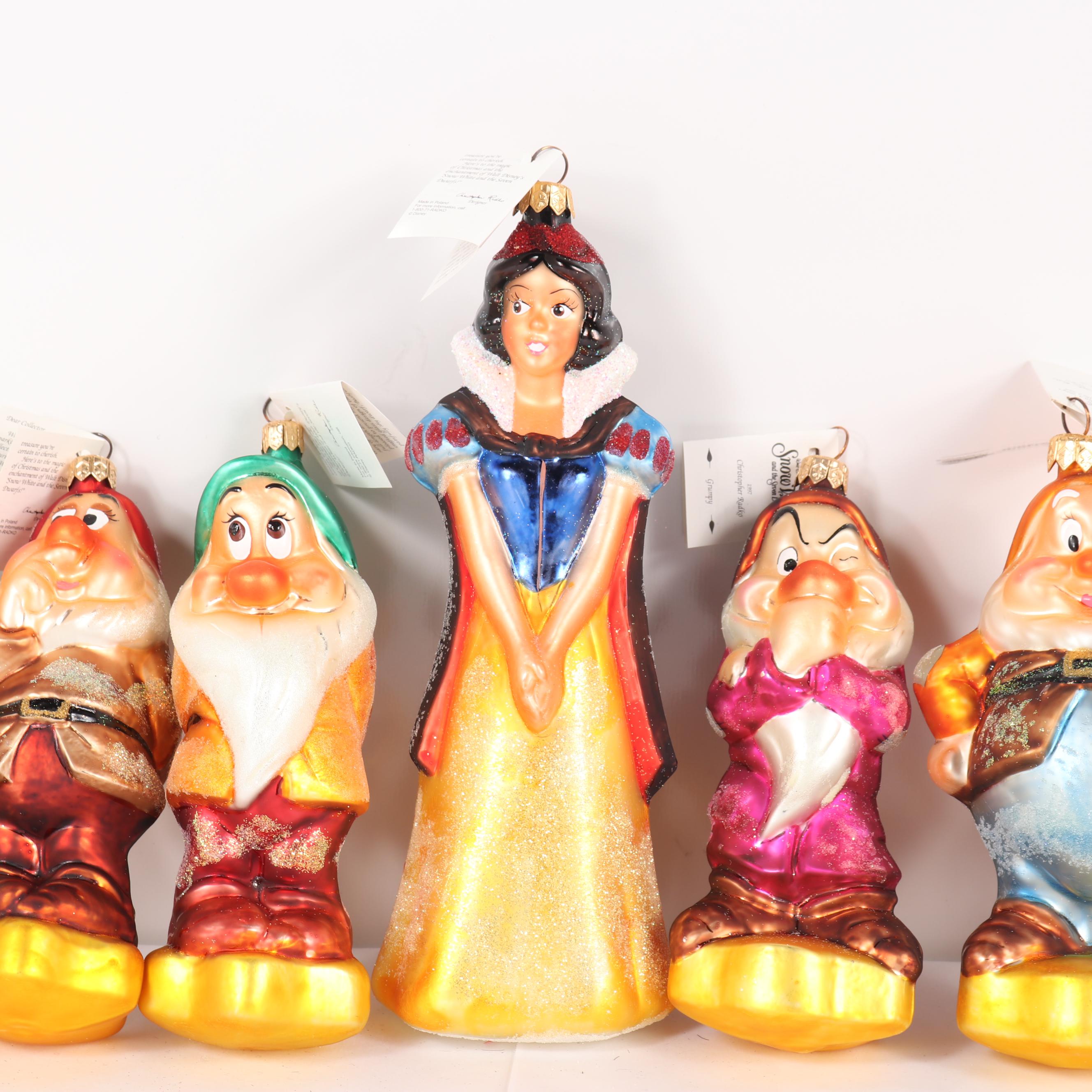 Christopher Radko Glass Disney "Snow White and the Seven Dwarfs"  Ornaments