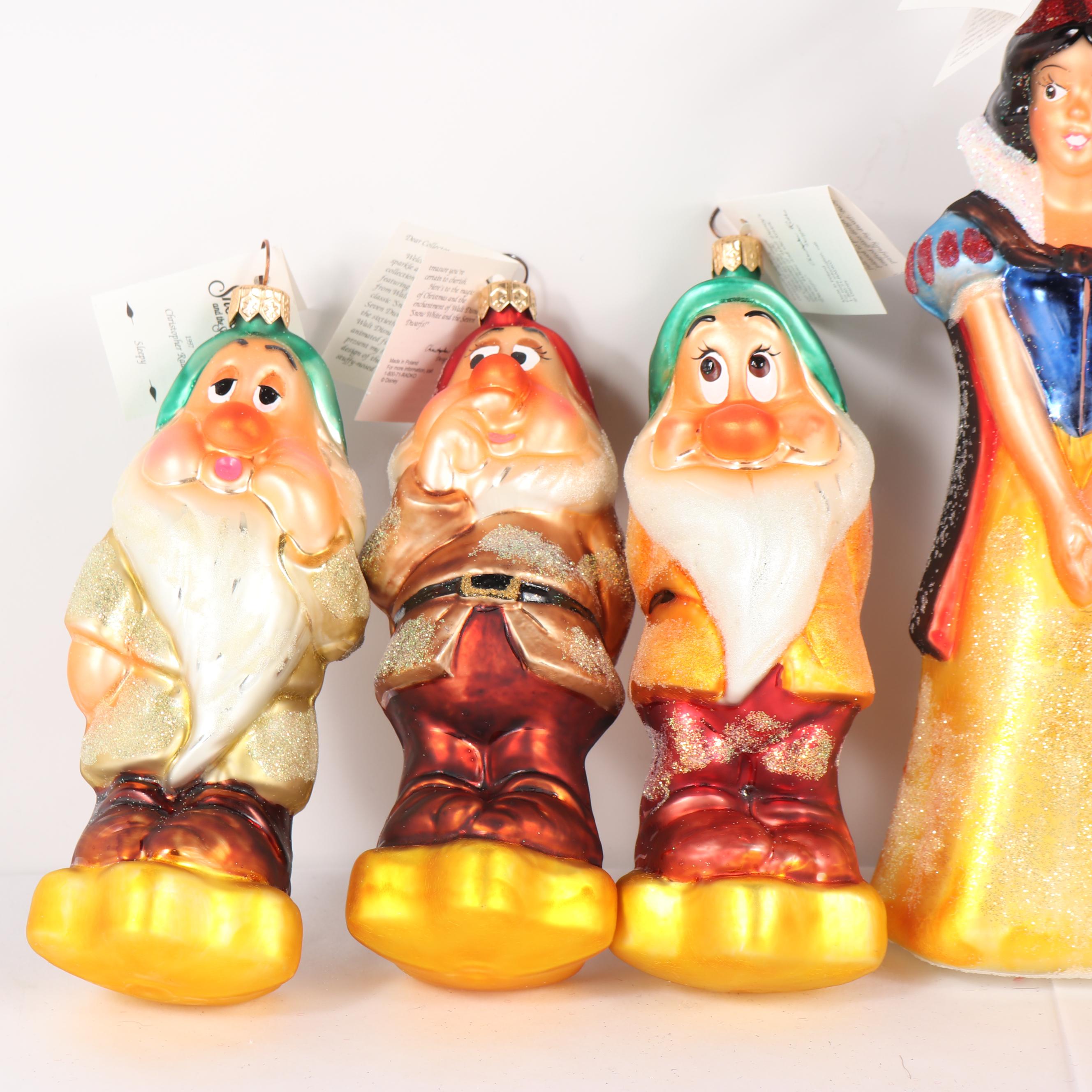 Christopher Radko Glass Disney "Snow White and the Seven Dwarfs"  Ornaments