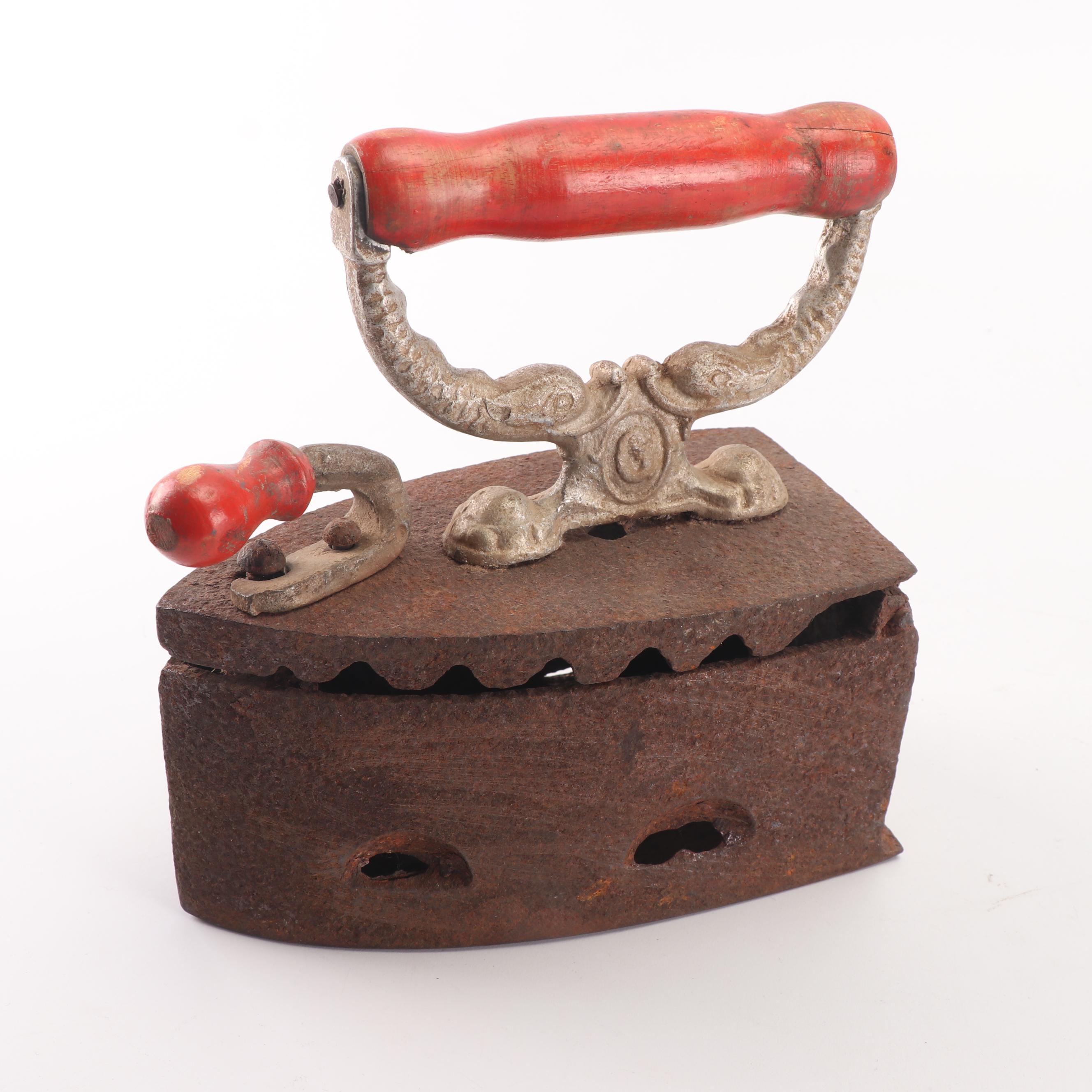 Sad Irons with Coal Iron and "Diamond" Kerosene Iron, Early 20th Century