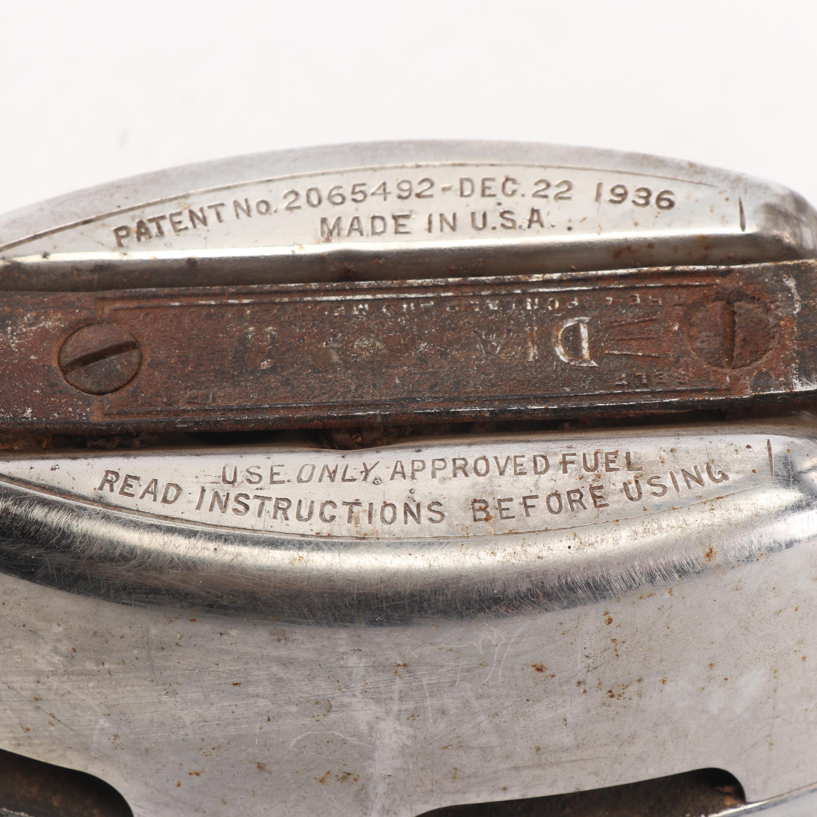 Sad Irons with Coal Iron and "Diamond" Kerosene Iron, Early 20th Century