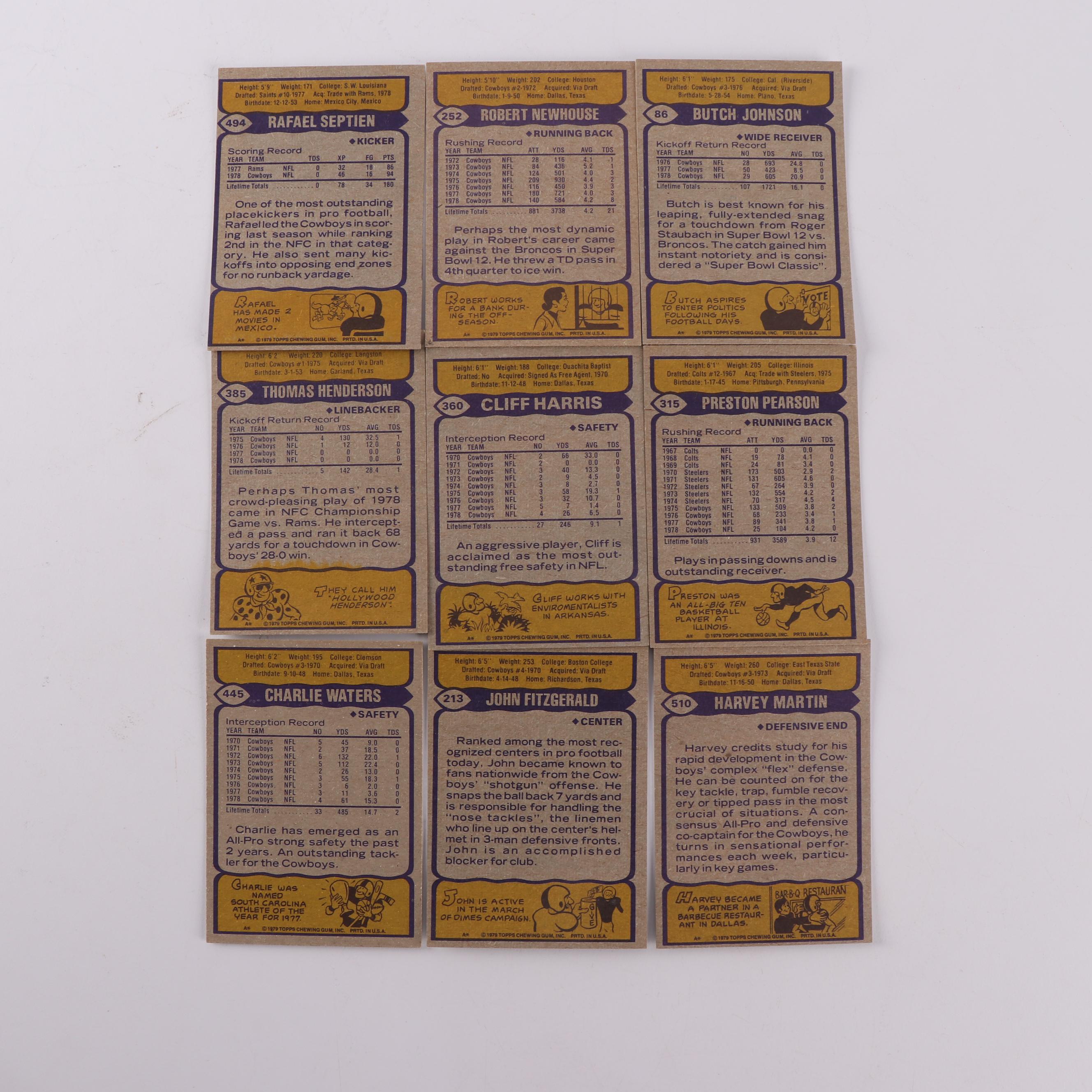 1979 Topps Dallas Cowboys Football Cards including Charlie Waters