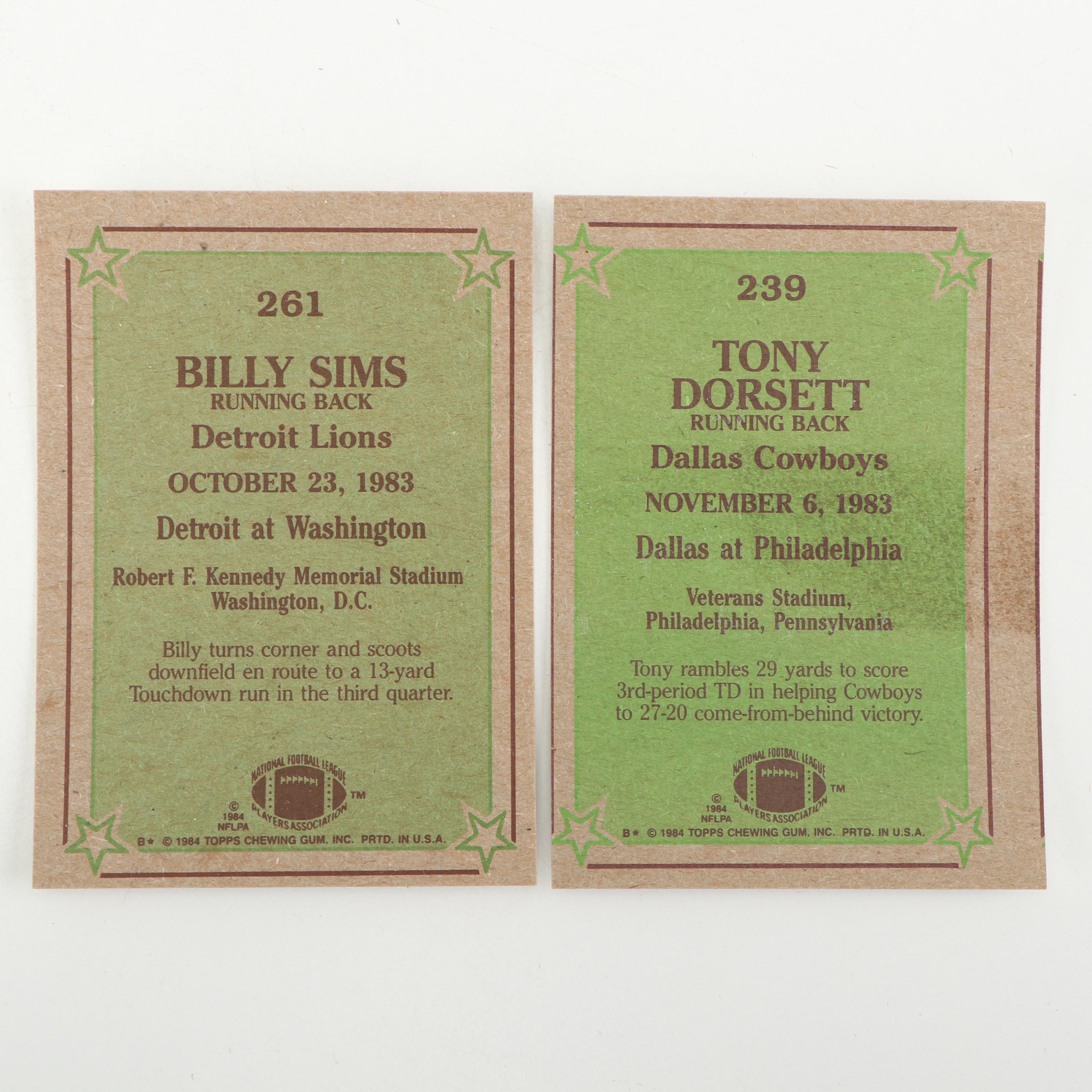 1984 Topps Instant Replay Football Cards including Walter Payton