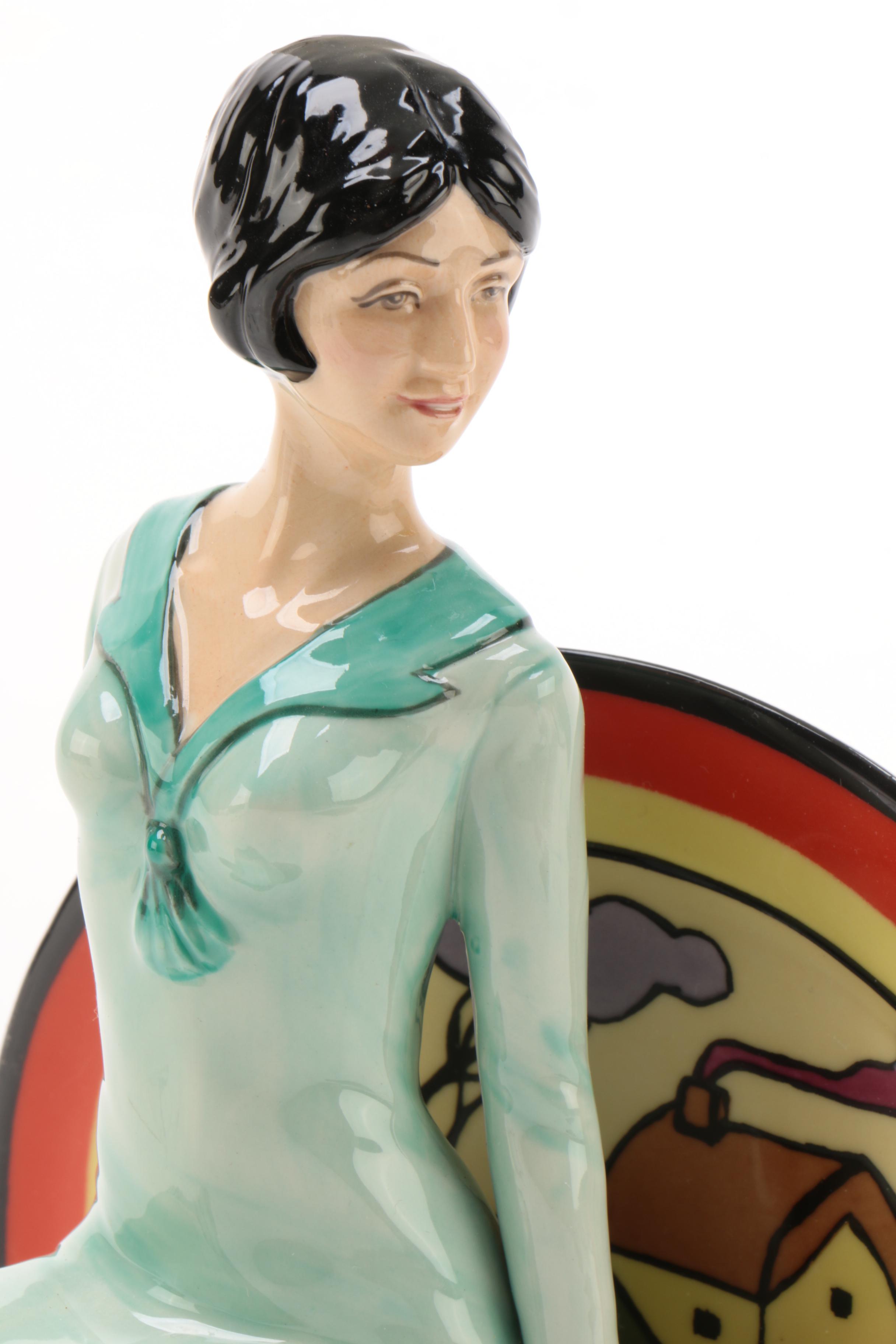 Kevin Francis Limited Edition and Signed "Young Clarice Cliff " Figurine, 1990s