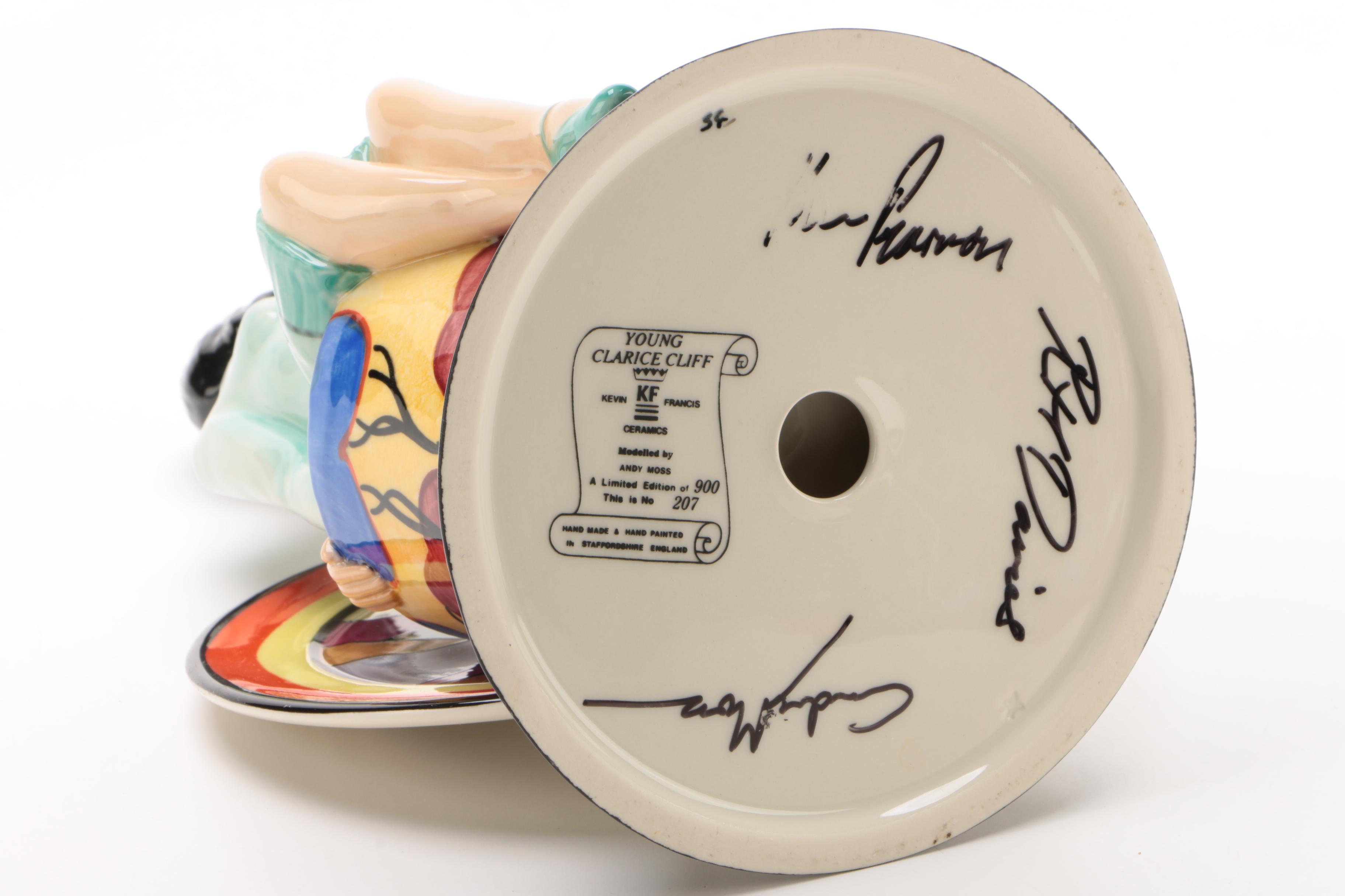 Kevin Francis Limited Edition and Signed "Young Clarice Cliff " Figurine, 1990s