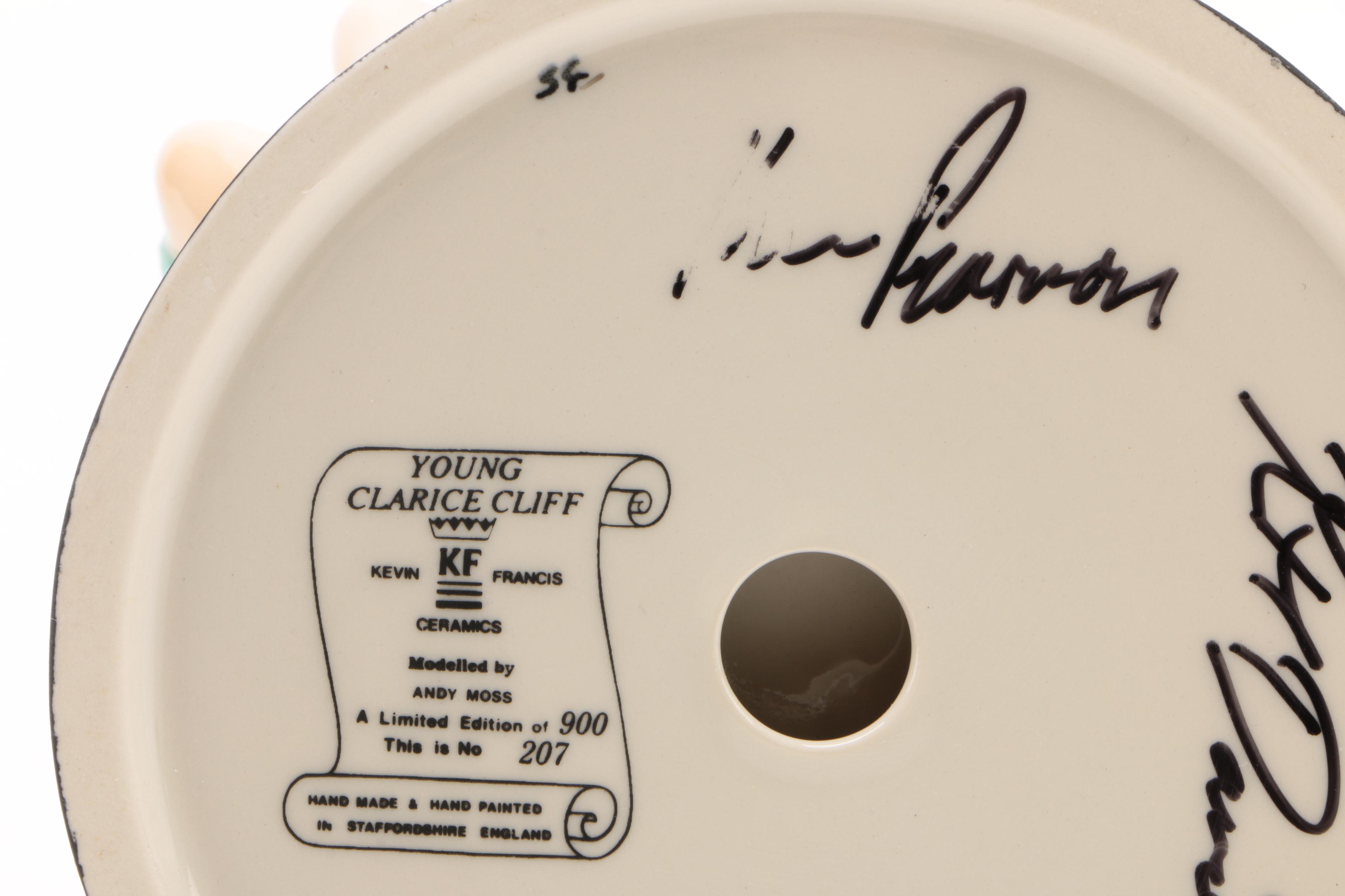 Kevin Francis Limited Edition and Signed "Young Clarice Cliff " Figurine, 1990s