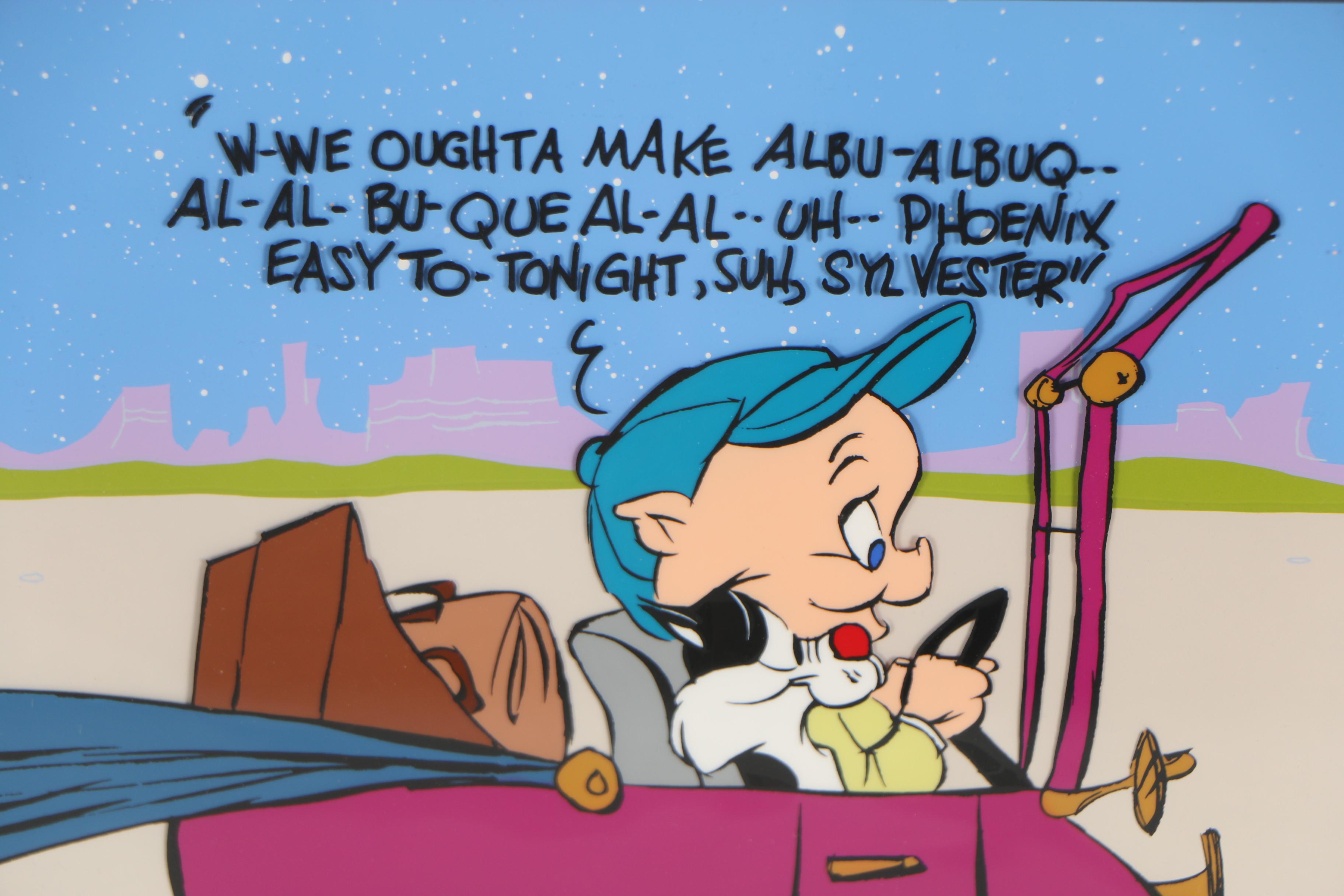 Chuck Jones Limited Edition Animation Cel "Porky & Sylvester: Claws for Alarm"