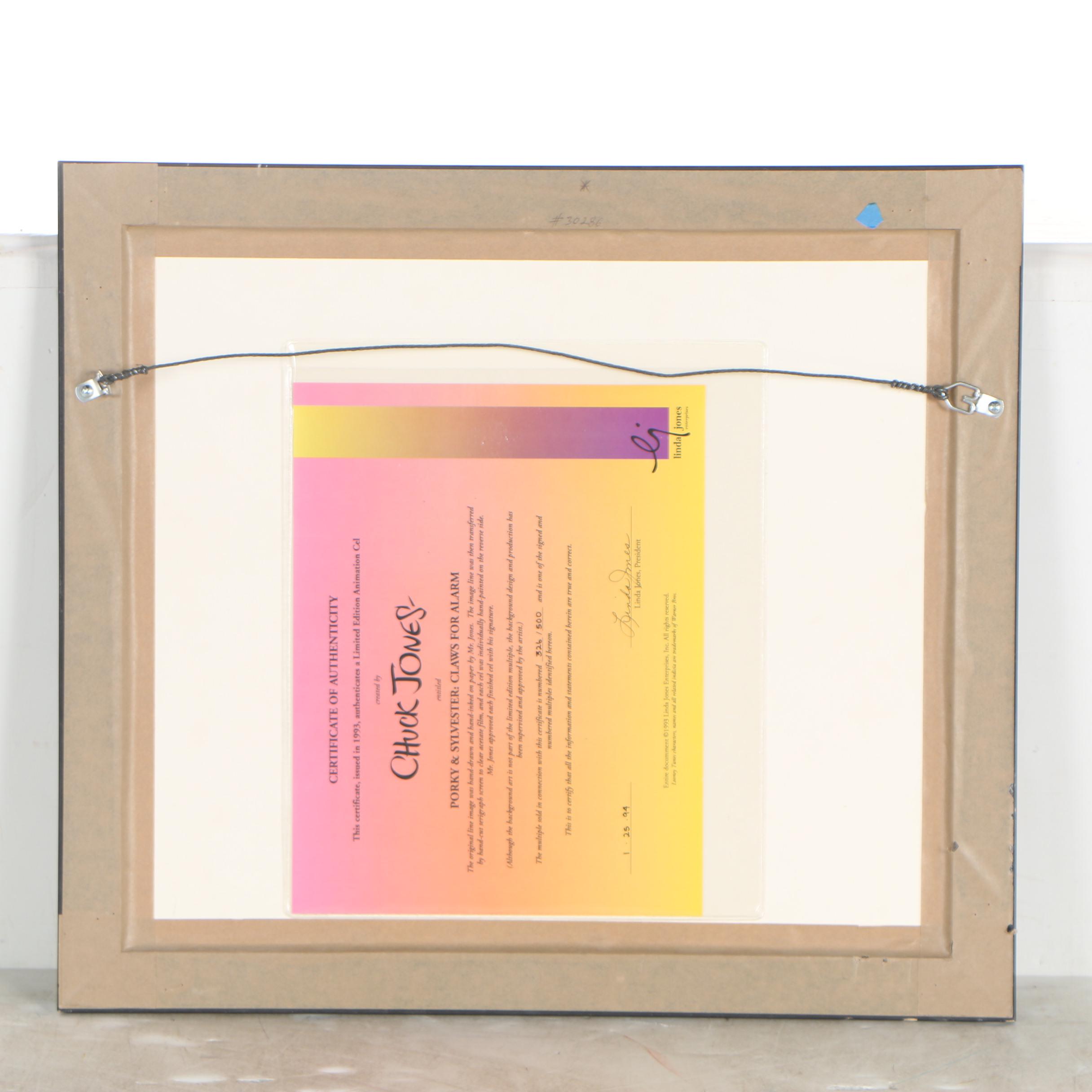 Chuck Jones Limited Edition Animation Cel "Porky & Sylvester: Claws for Alarm"