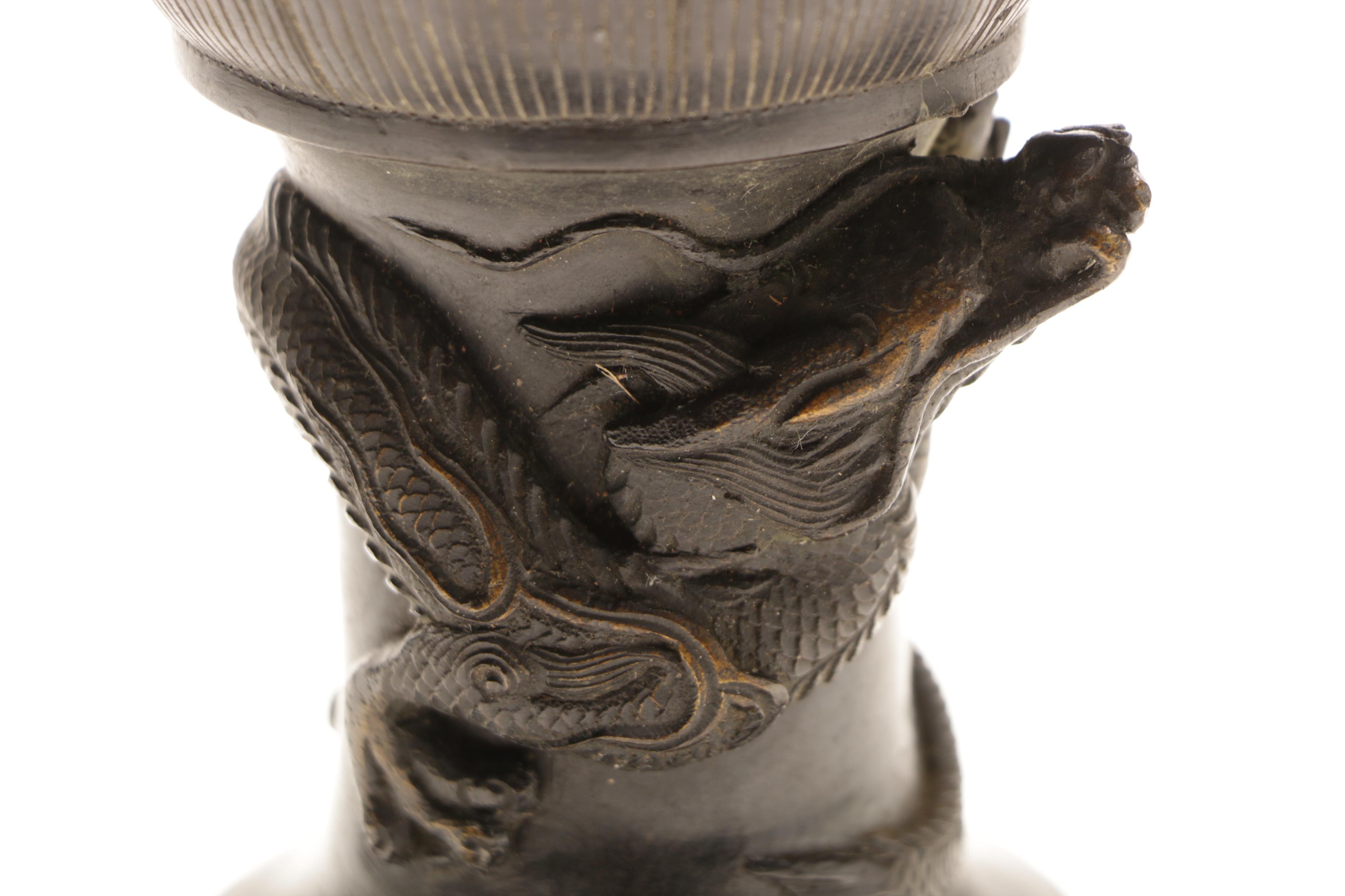 Meiji Period Brass Candle Holder