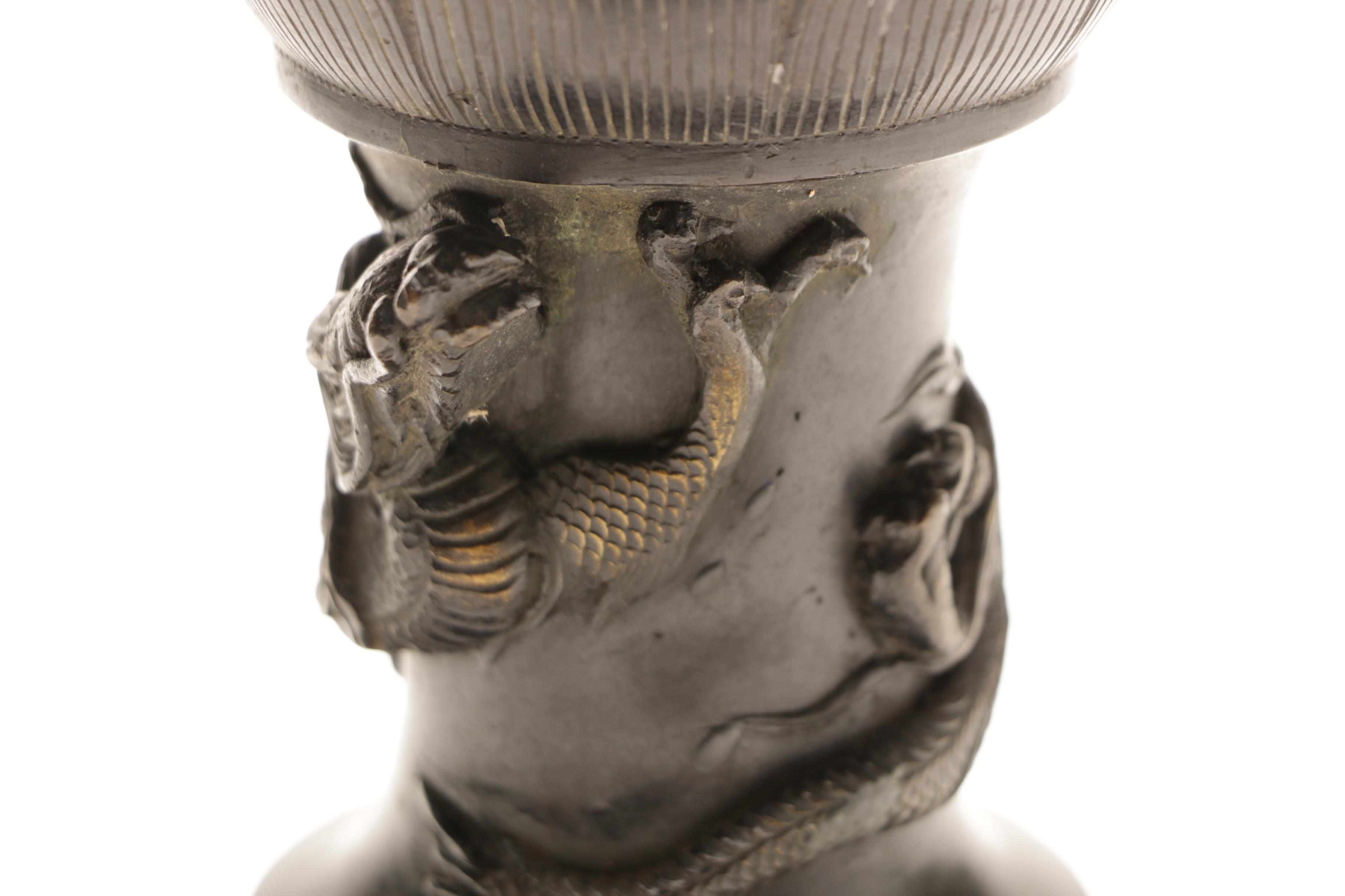 Meiji Period Brass Candle Holder