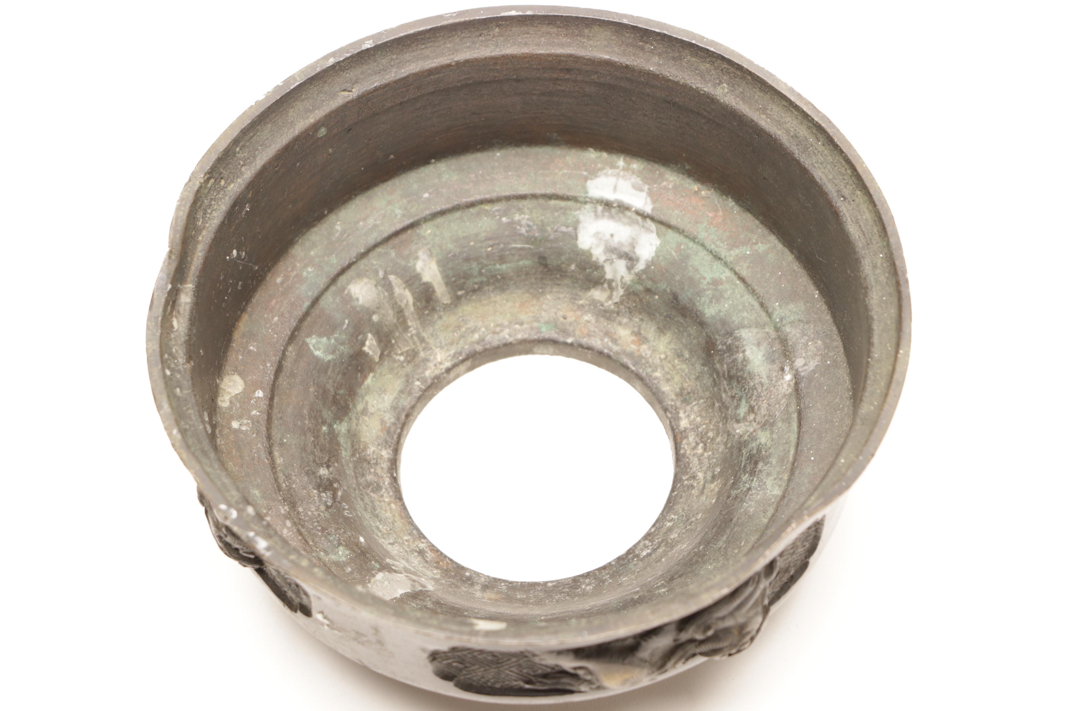 Meiji Period Brass Candle Holder