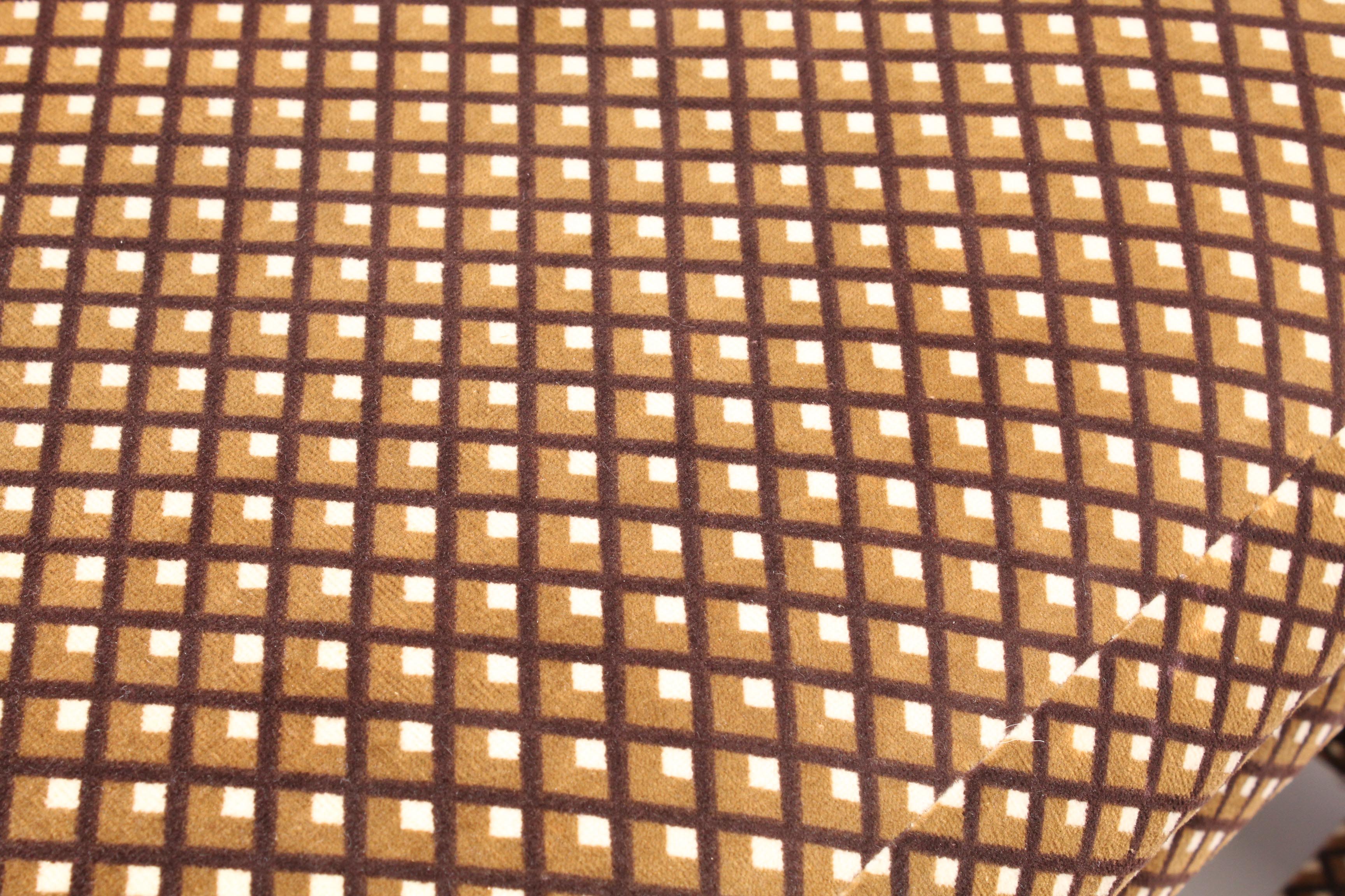 Milo Baughman for Thayer Coggin Velvet Upholstered Ottoman Pair, Mid-Century