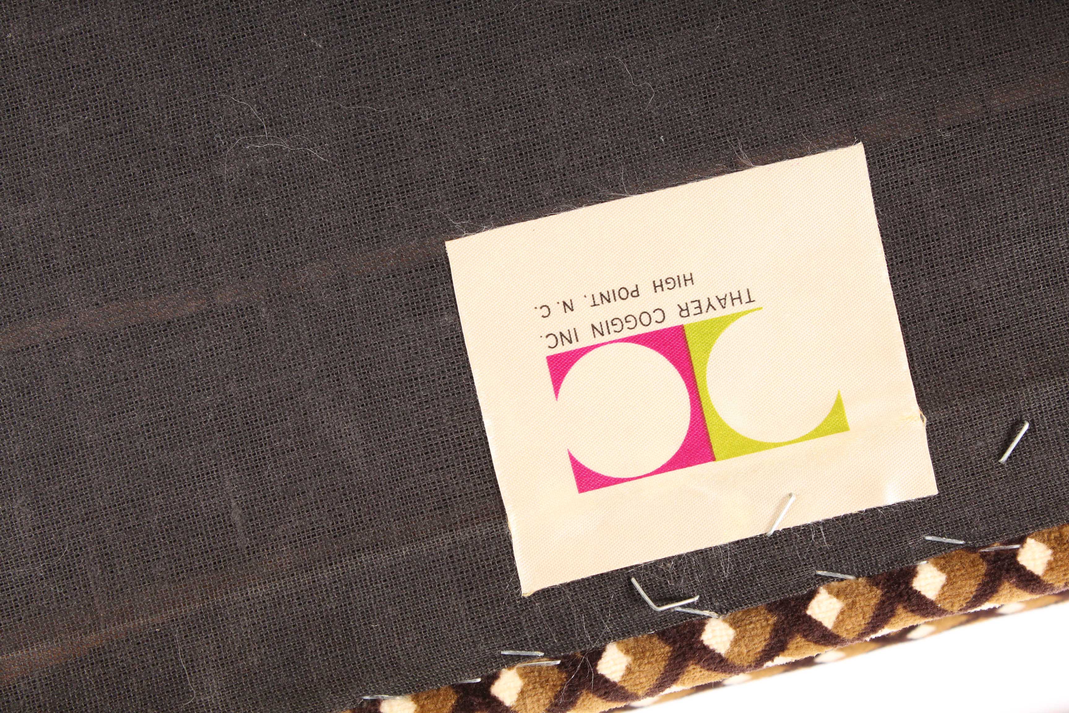 Milo Baughman for Thayer Coggin Velvet Upholstered Ottoman Pair, Mid-Century