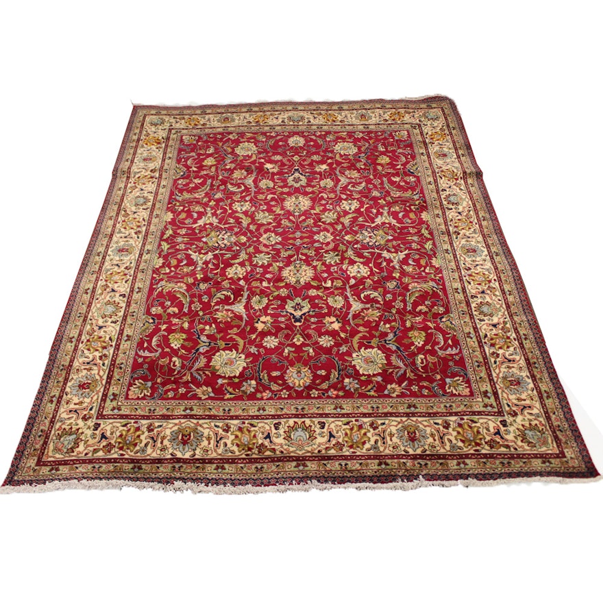 9'5 x 13'2 Hand-Knotted Persian Tabriz Room Size Rug, circa 1970