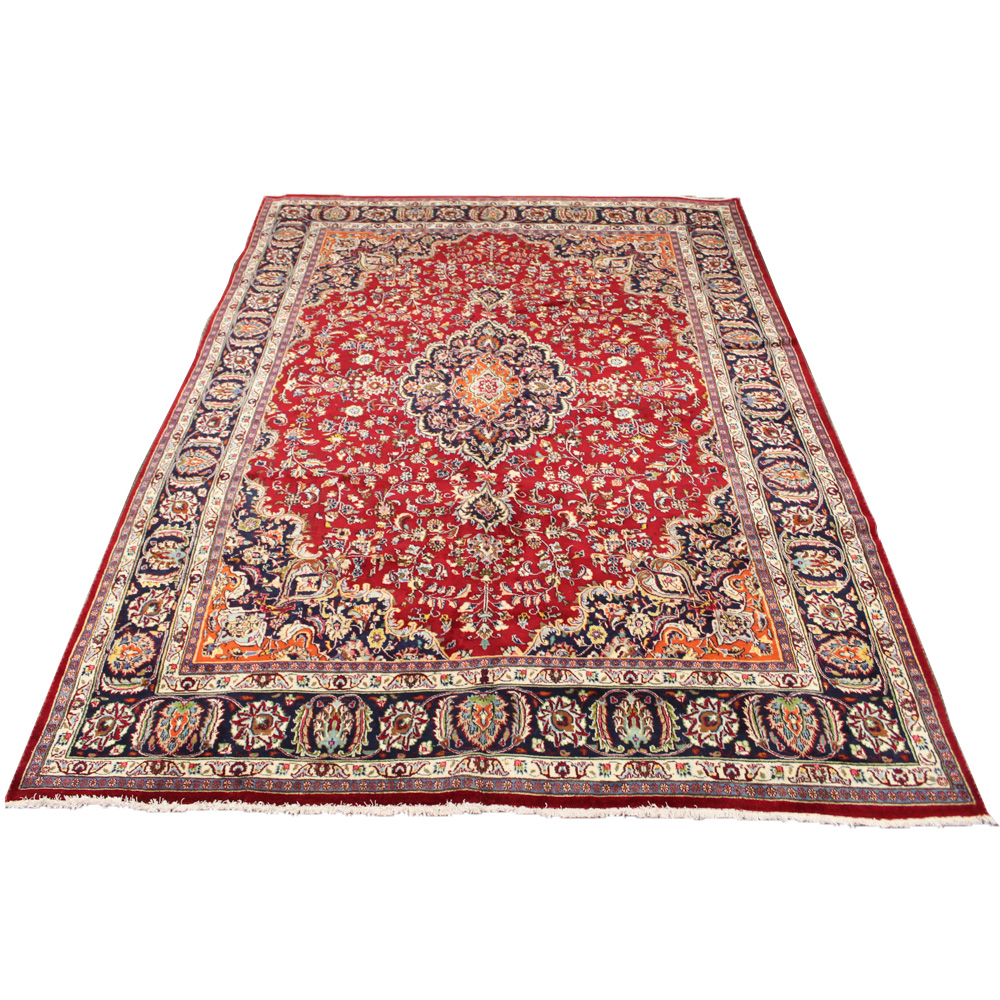 9'6 x 13'0 Hand-Knotted Persian Mashhad Room Size Rug, circa 1970