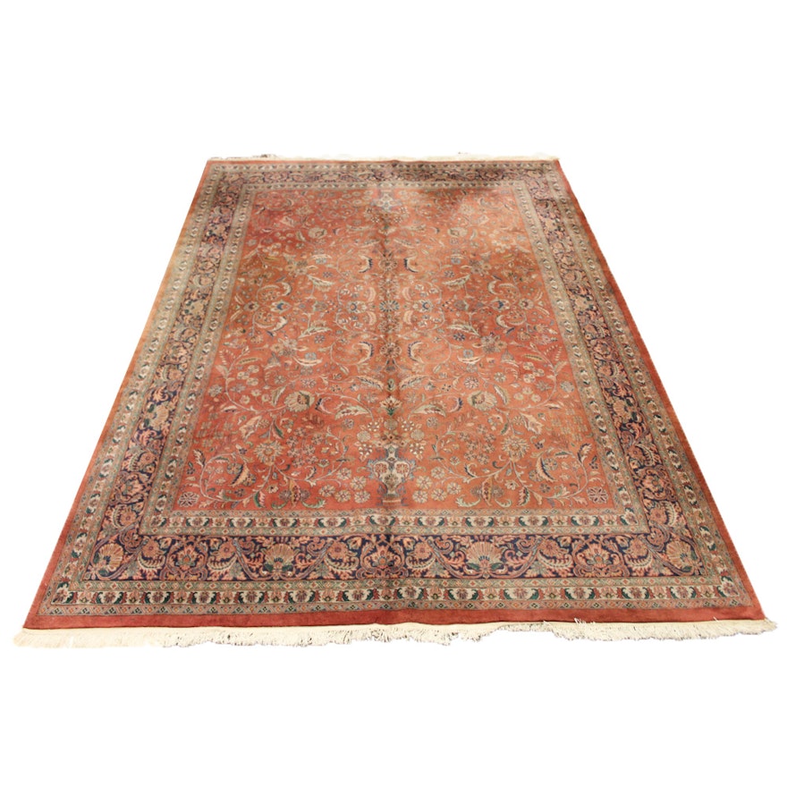 9'7 x 13'8 Hand-Knotted Indo-Persian Sarouk Room Size Rug