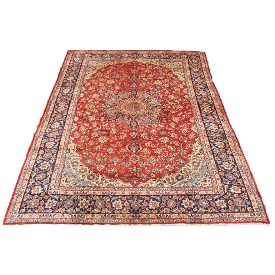 9'8 x 13'0 Hand-Knotted Persian Isfahan Room Size Rug, circa 1970