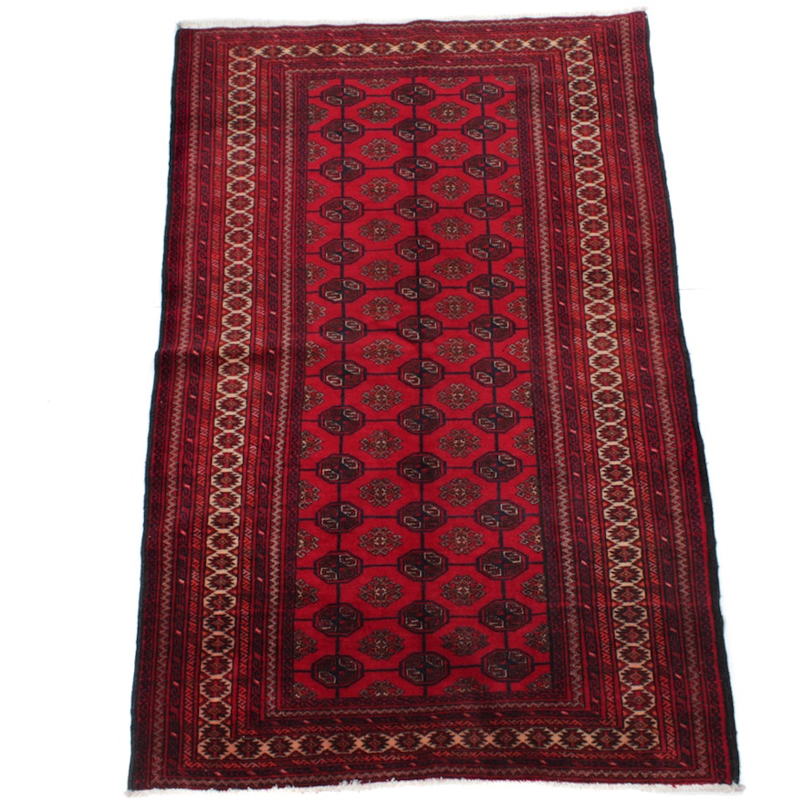 4'1 x 6'4 Hand-Knotted Persian Turkoman Rug, circa 1970