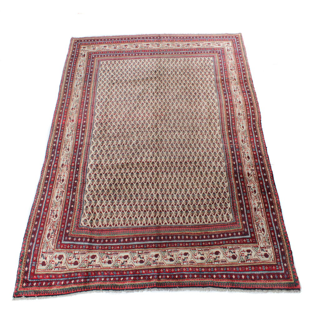 6'9 x 9'10 Hand-Knotted Persian Mir Seraband Rug, circa 1970