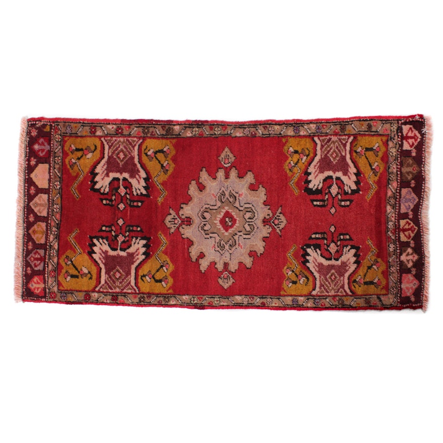 1'7 x 3'5 Hand-Knotted Turkish Village Rug