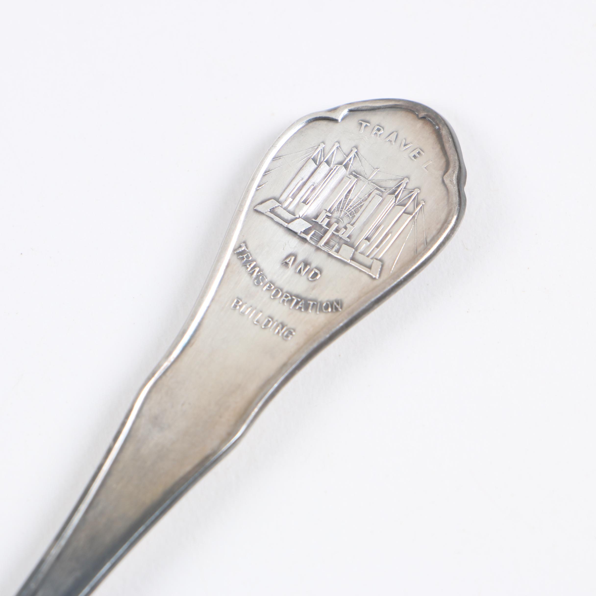 Chicago World's Fair Silver Plate Souvenir Spoons, 1933