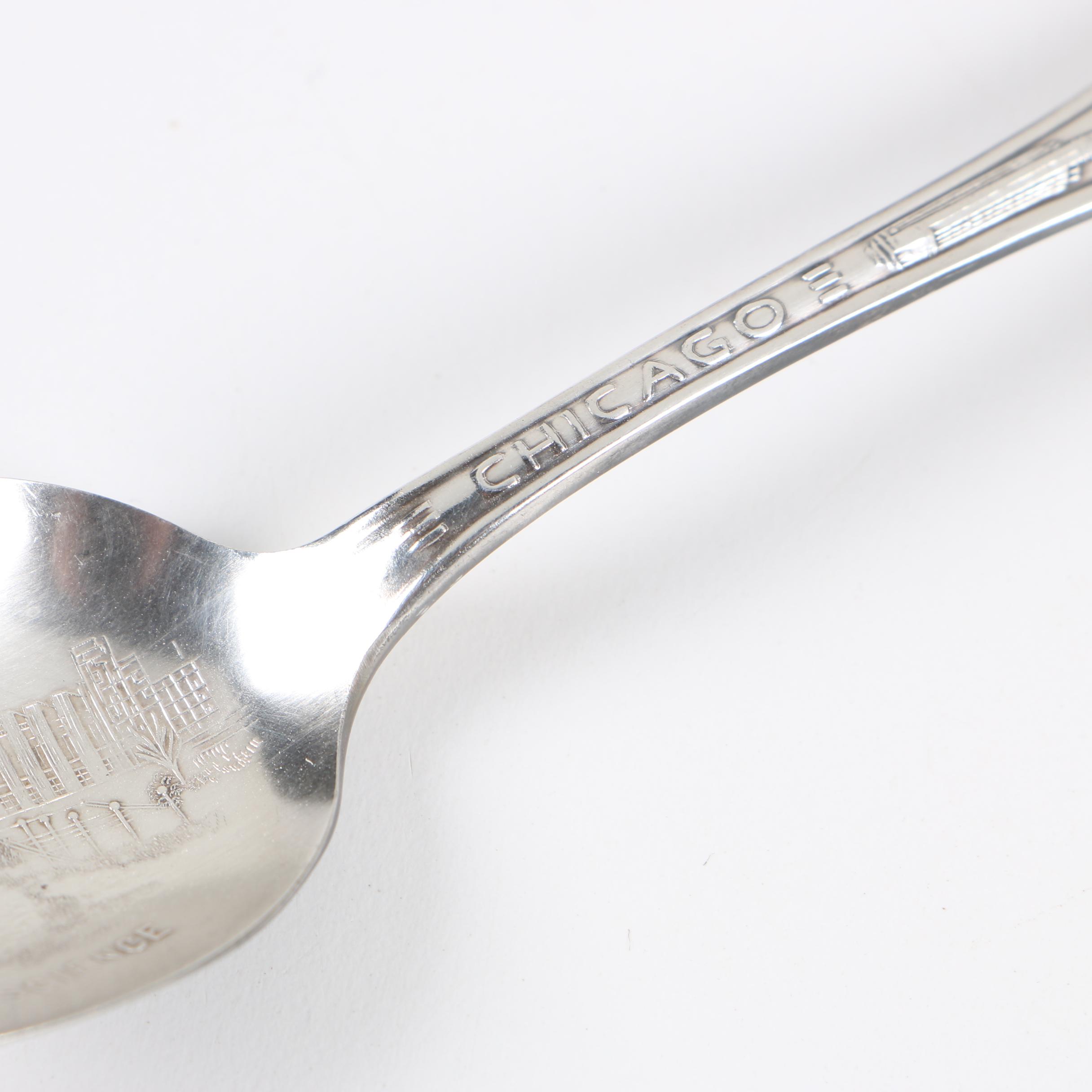 Chicago World's Fair Silver Plate Souvenir Spoons, 1933