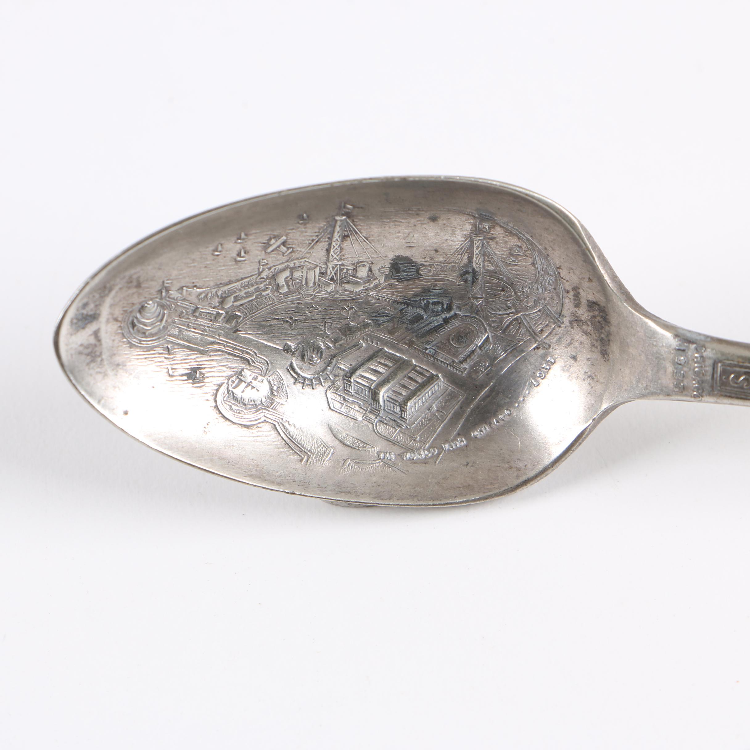 Chicago World's Fair Silver Plate Souvenir Spoons, 1933