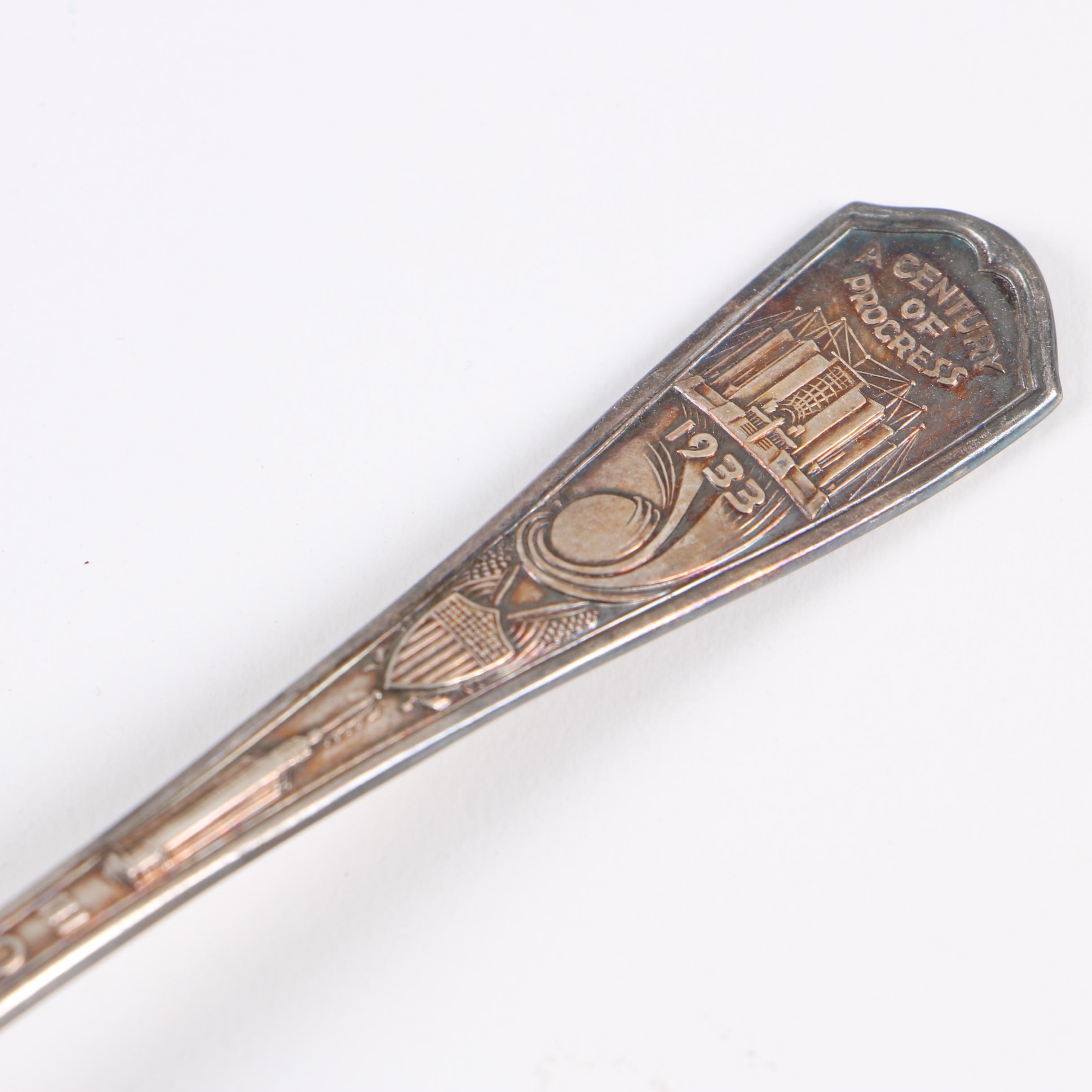 Chicago World's Fair Silver Plate Souvenir Spoons, 1933