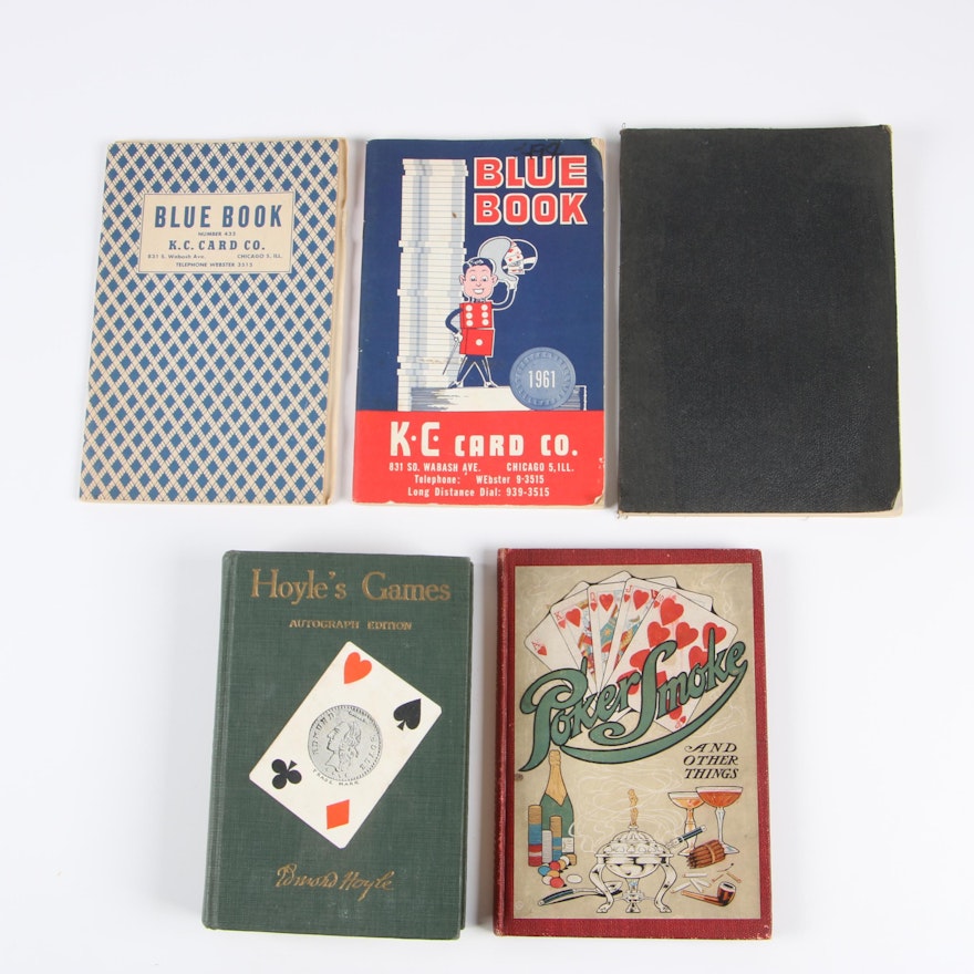 "Hoyle's Games" Autograph Edition with other Books on Cards and Gambling, 1929