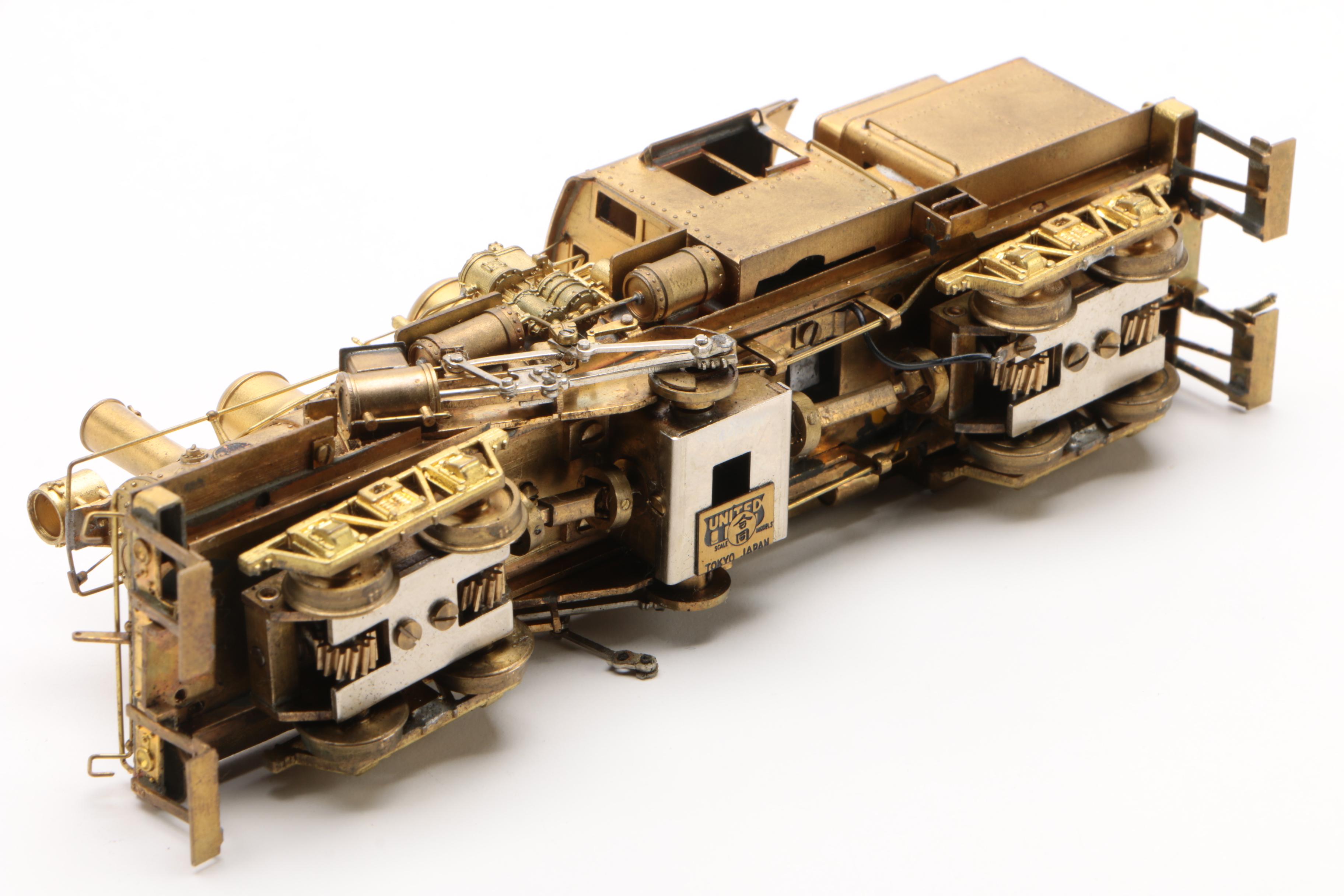 Japanese HO Scale Brass Train Locomotives and Coal Cars, Mid-Century