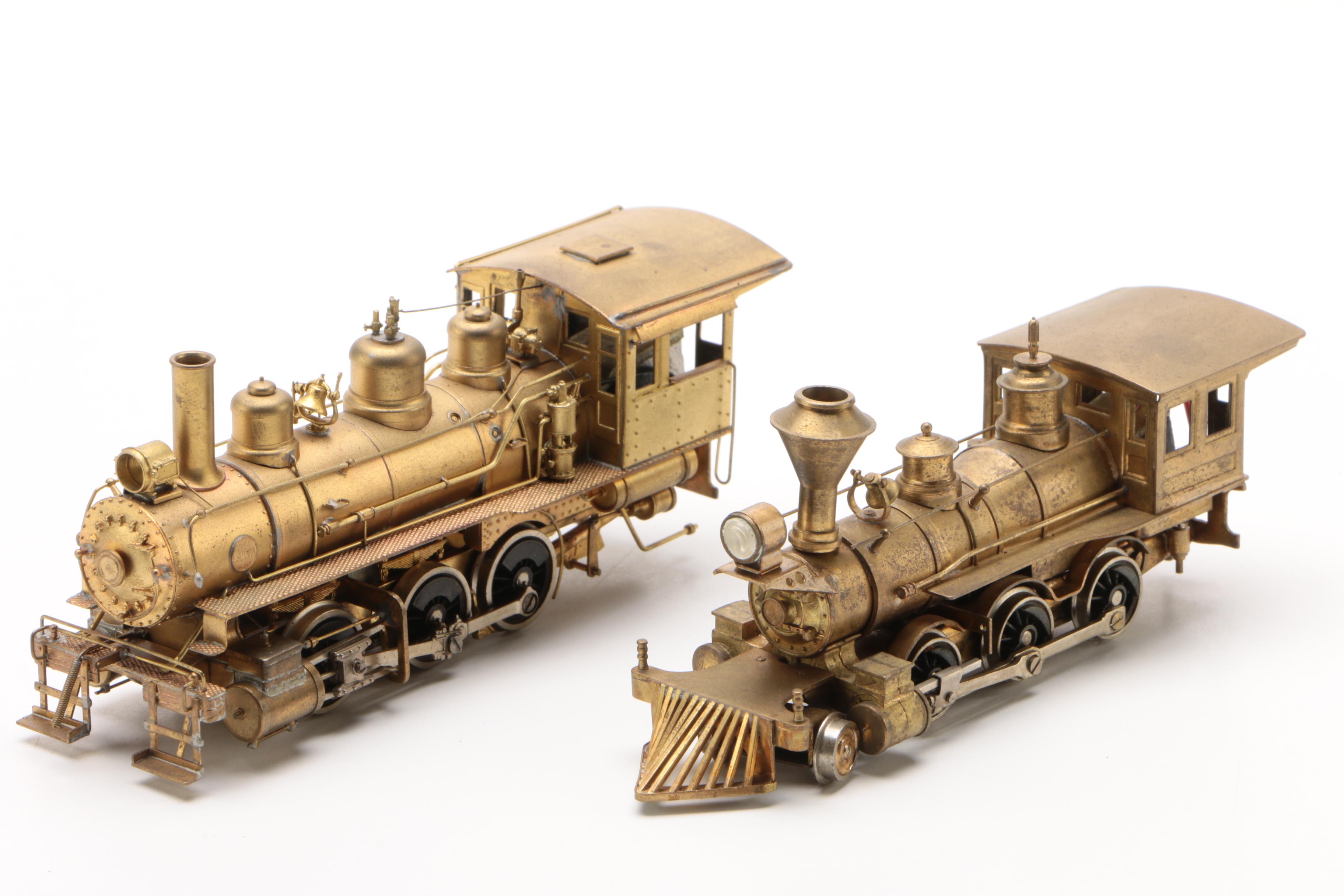 Japanese HO Scale Brass Train Locomotives and Coal Cars, Mid-Century