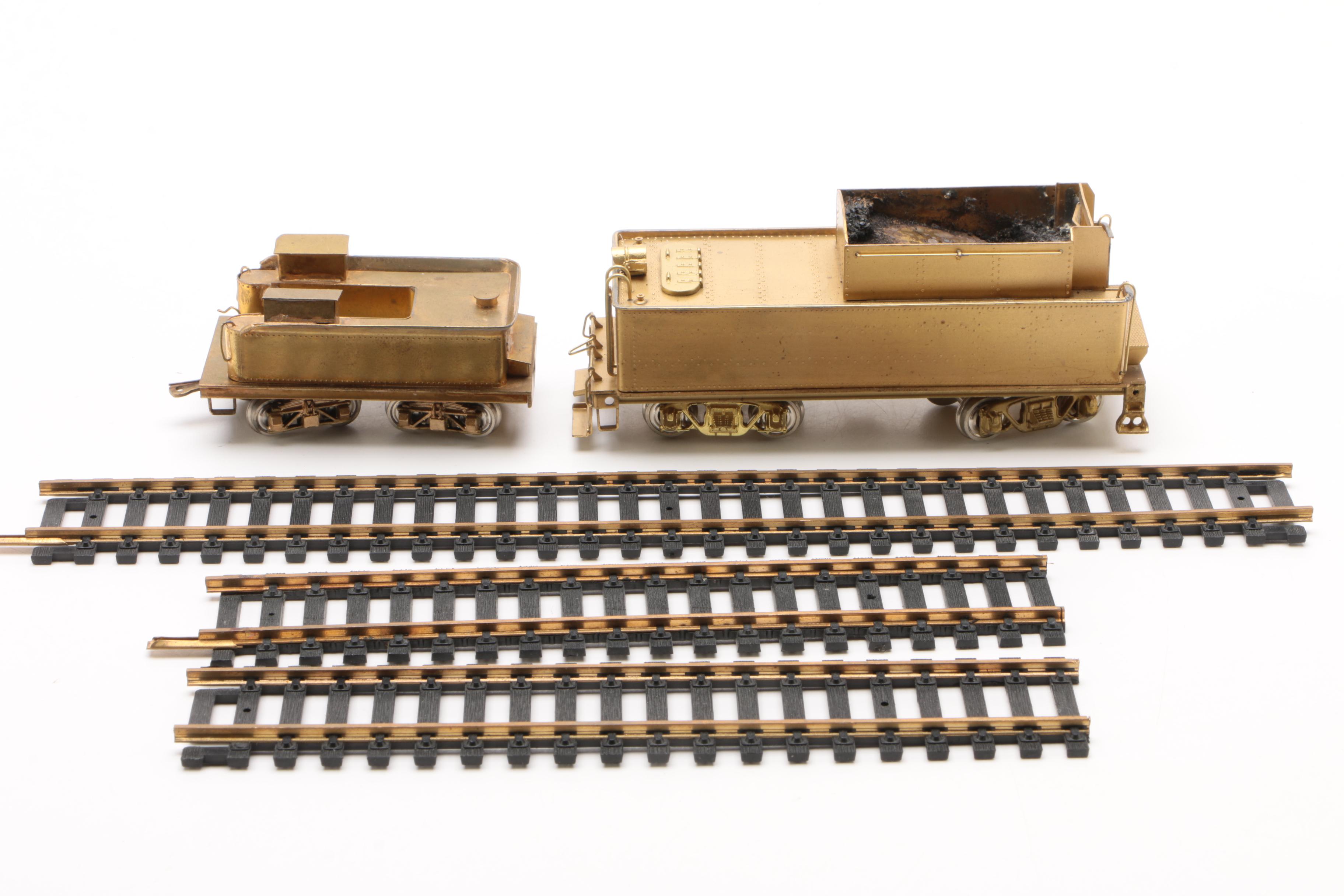 Japanese HO Scale Brass Train Locomotives and Coal Cars, Mid-Century