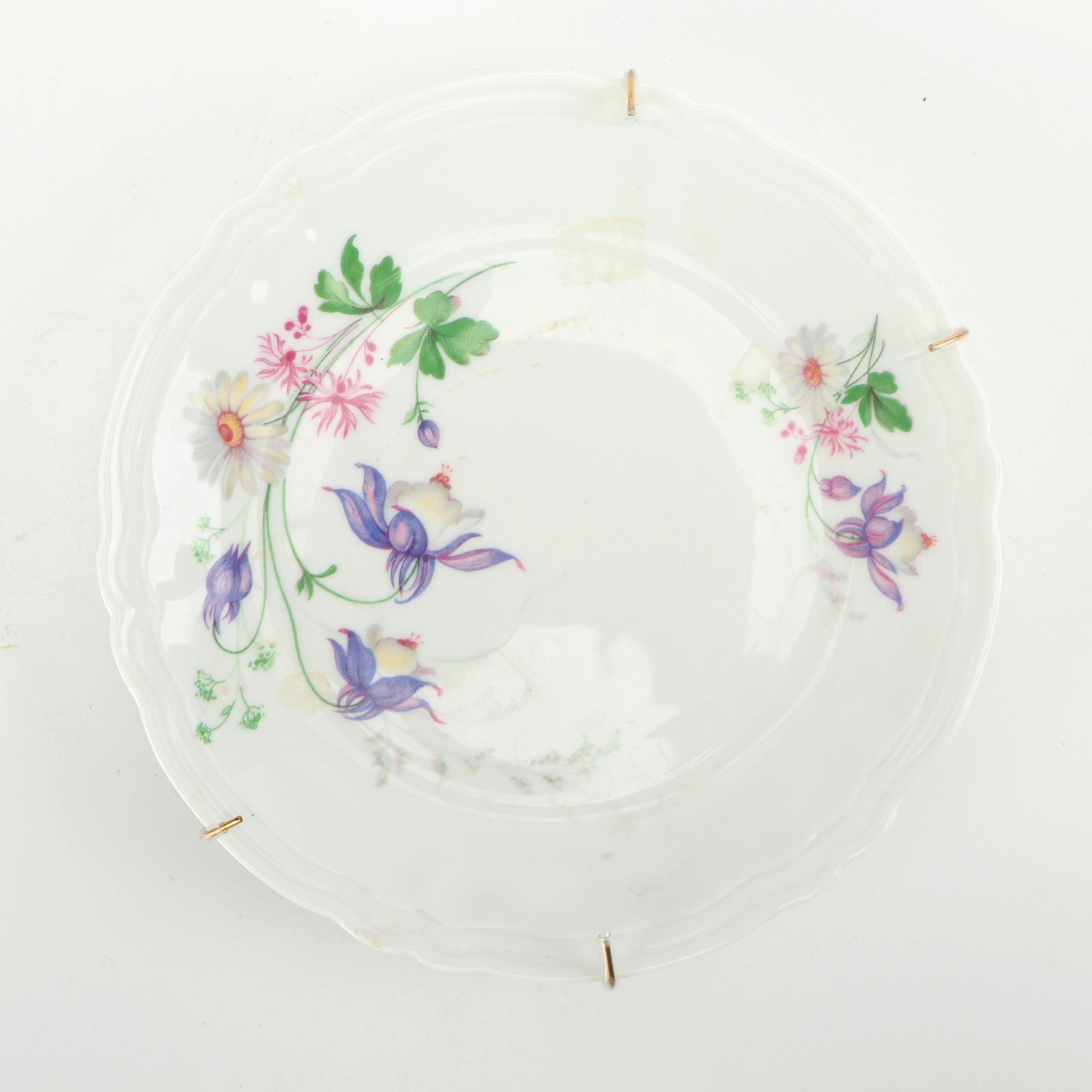 Rochard Limoges Floral Porcelain Salad Plate