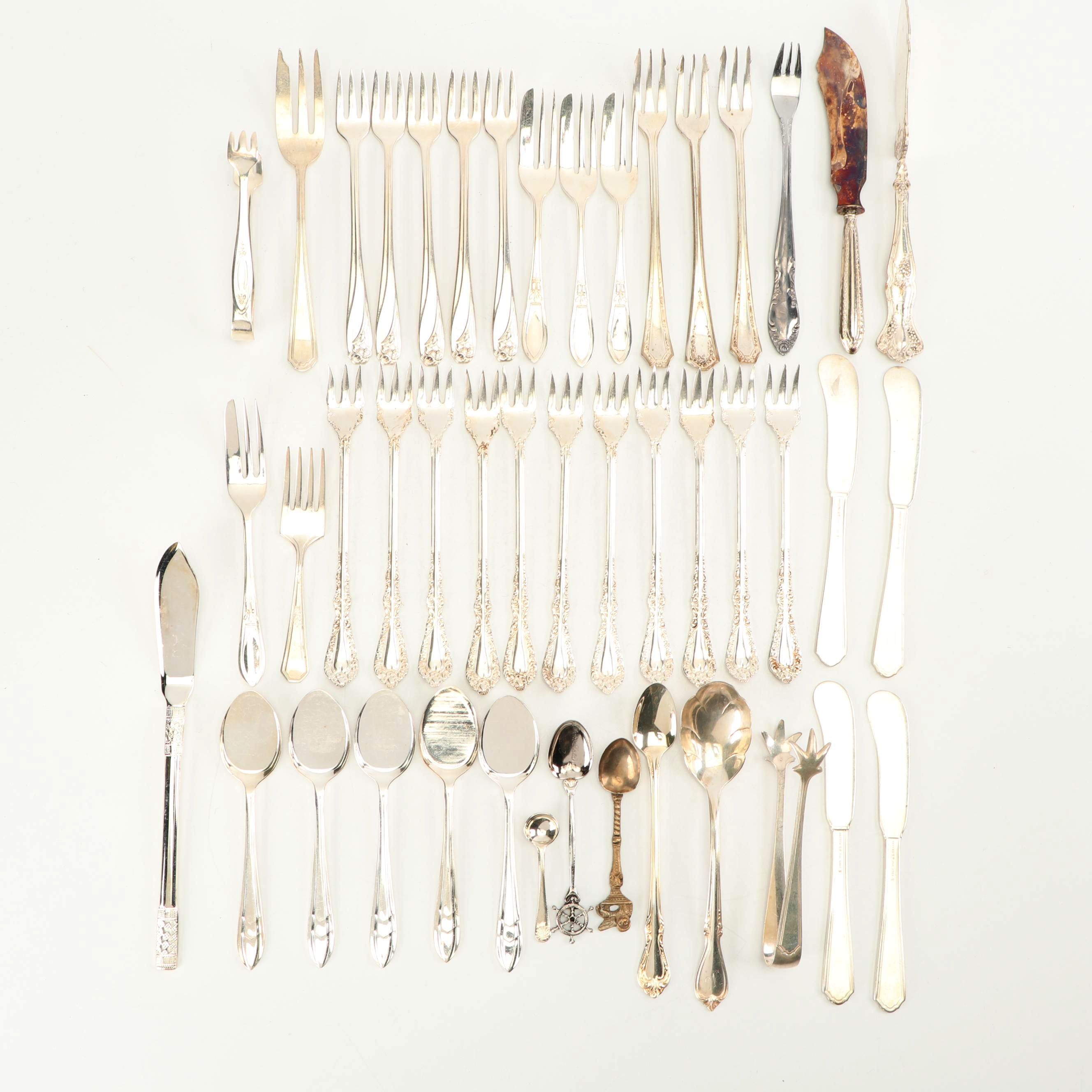 Silver Plate Cocktail Forks, Spoons, and Serving Utensils