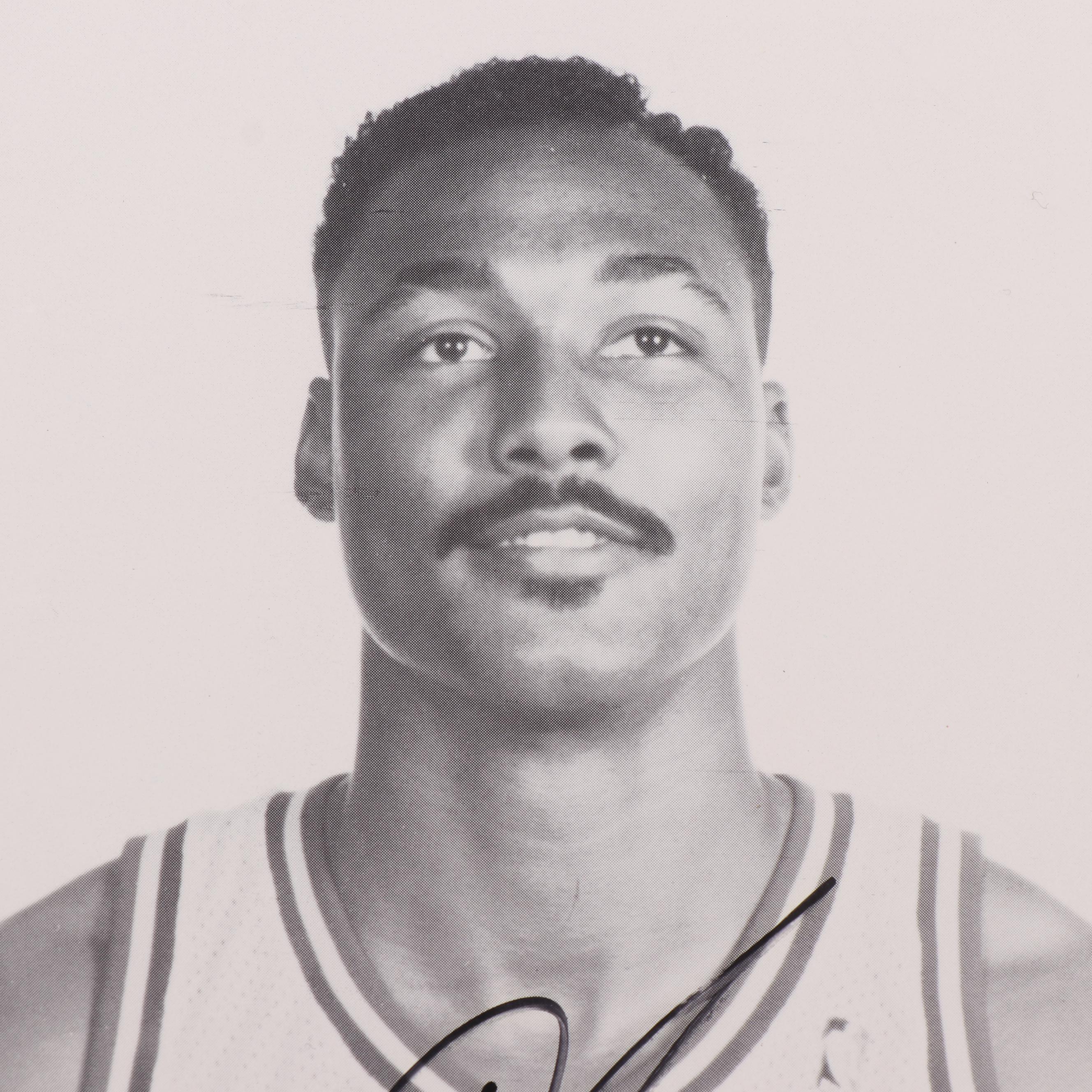 Karl Malone Autographed Photograph with HOF Players Signed Card - JSA COA