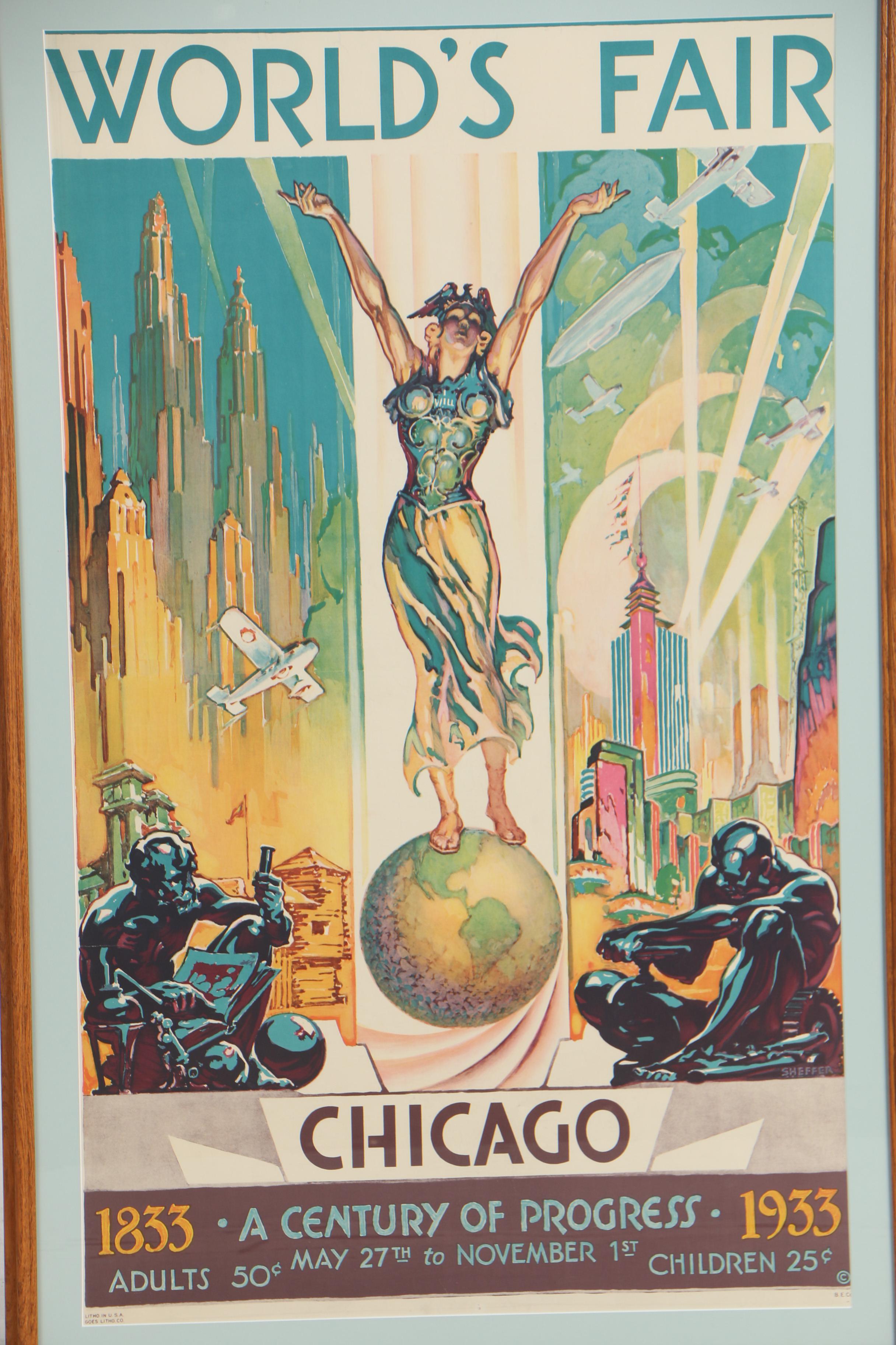 Chicago World's Fair Poster by Glenn C. Sheffer "A Century of Progress", 1933